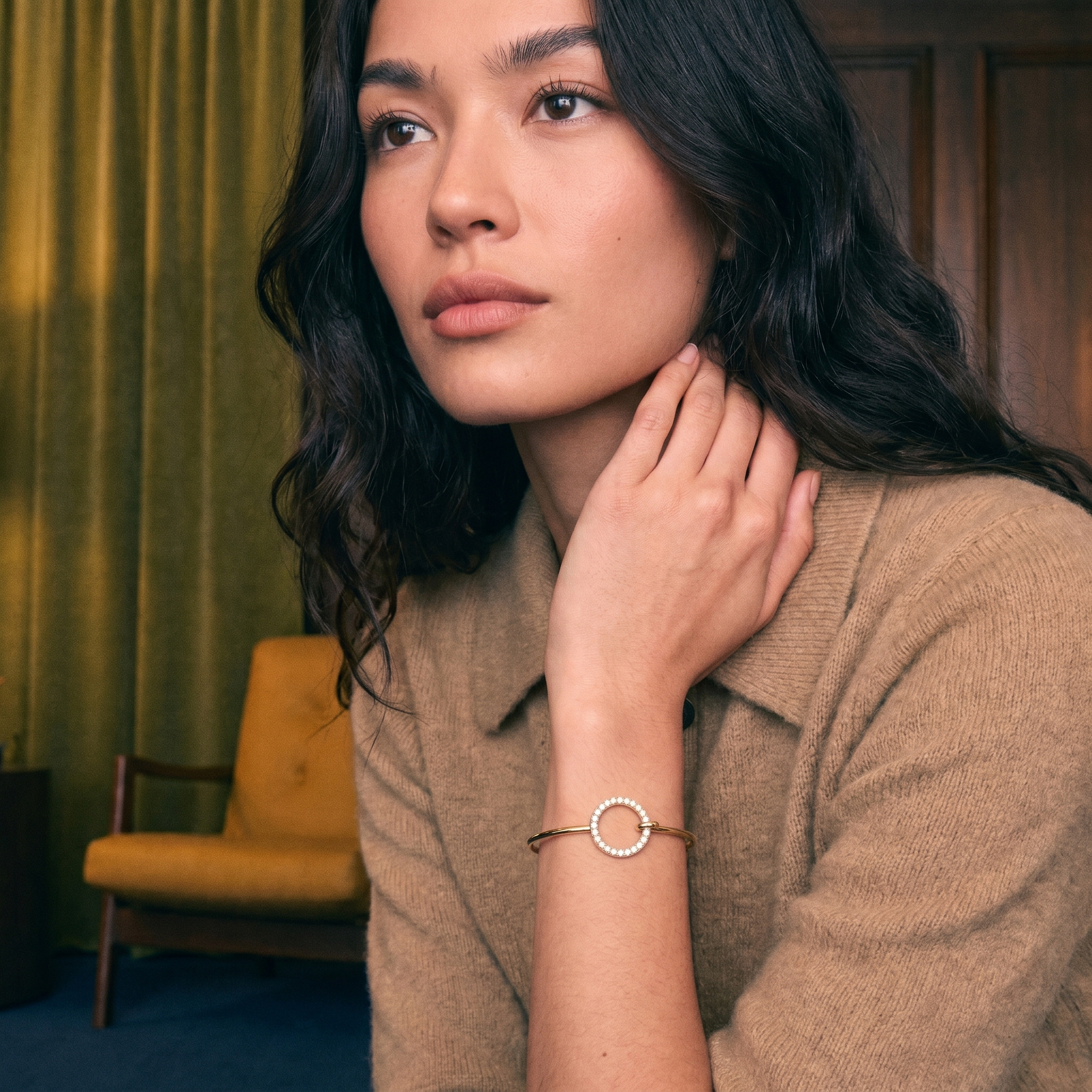 Riviere Round Diamond Bracelet worn | Roomy's Jewellery