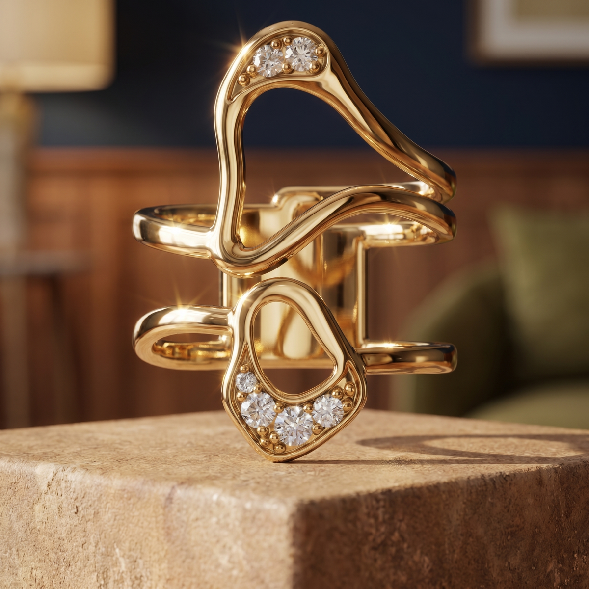 Atelier Diamond Sculptural Ring | Roomy's Jewellery