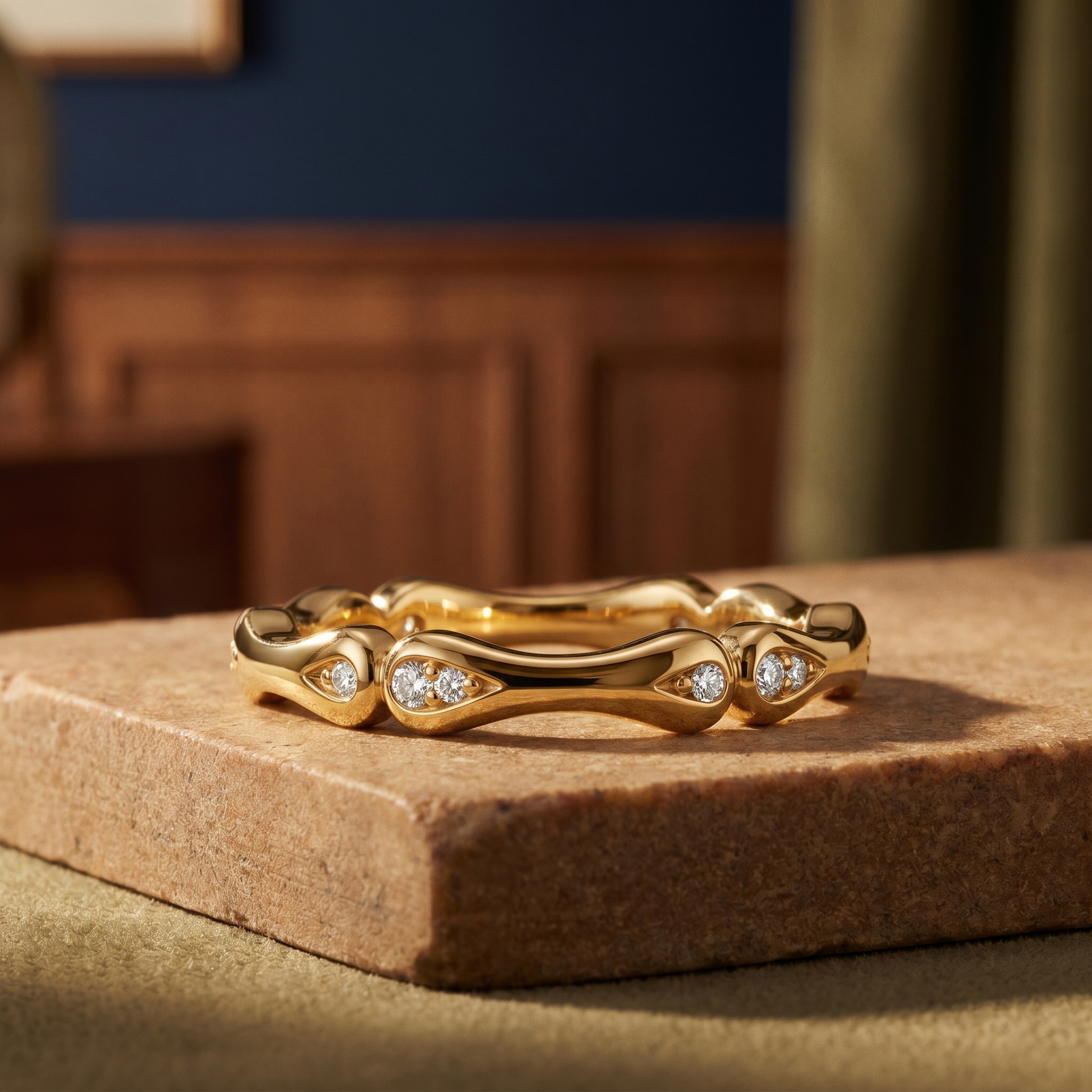 Petal Arch Diamond Band | Roomy's Jewellery