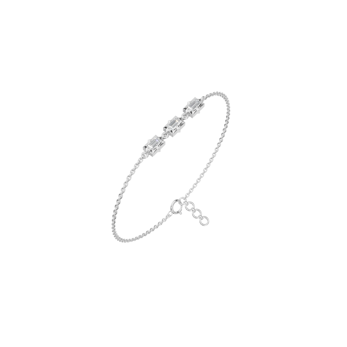 Eclat Emerald Diamond Tennis Bracelet | Lab Grown | White Gold | Roomy's Jewellery