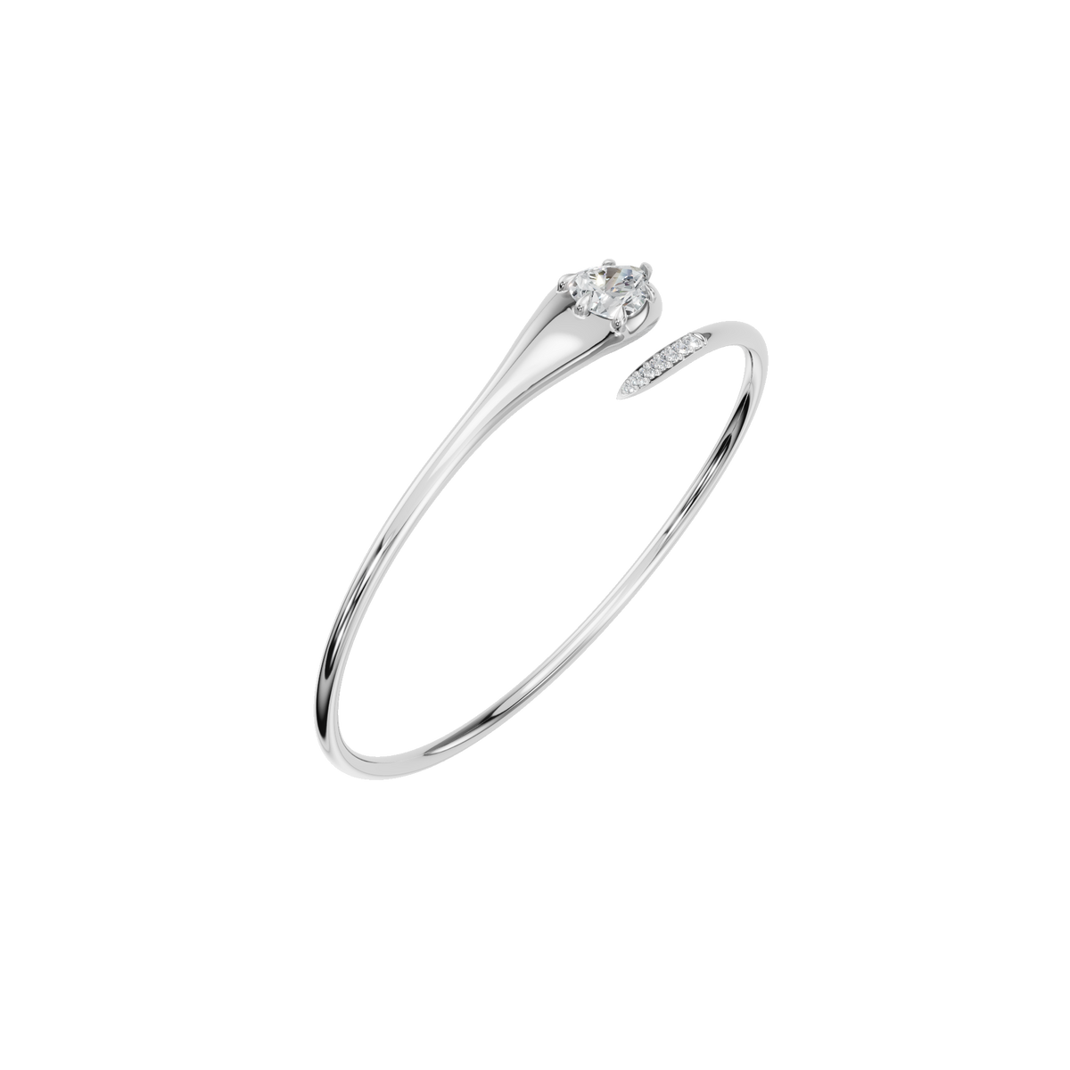 Lumière Pear Diamond Tennis Bracelet in White Gold angled view | Roomy's Jewellery
