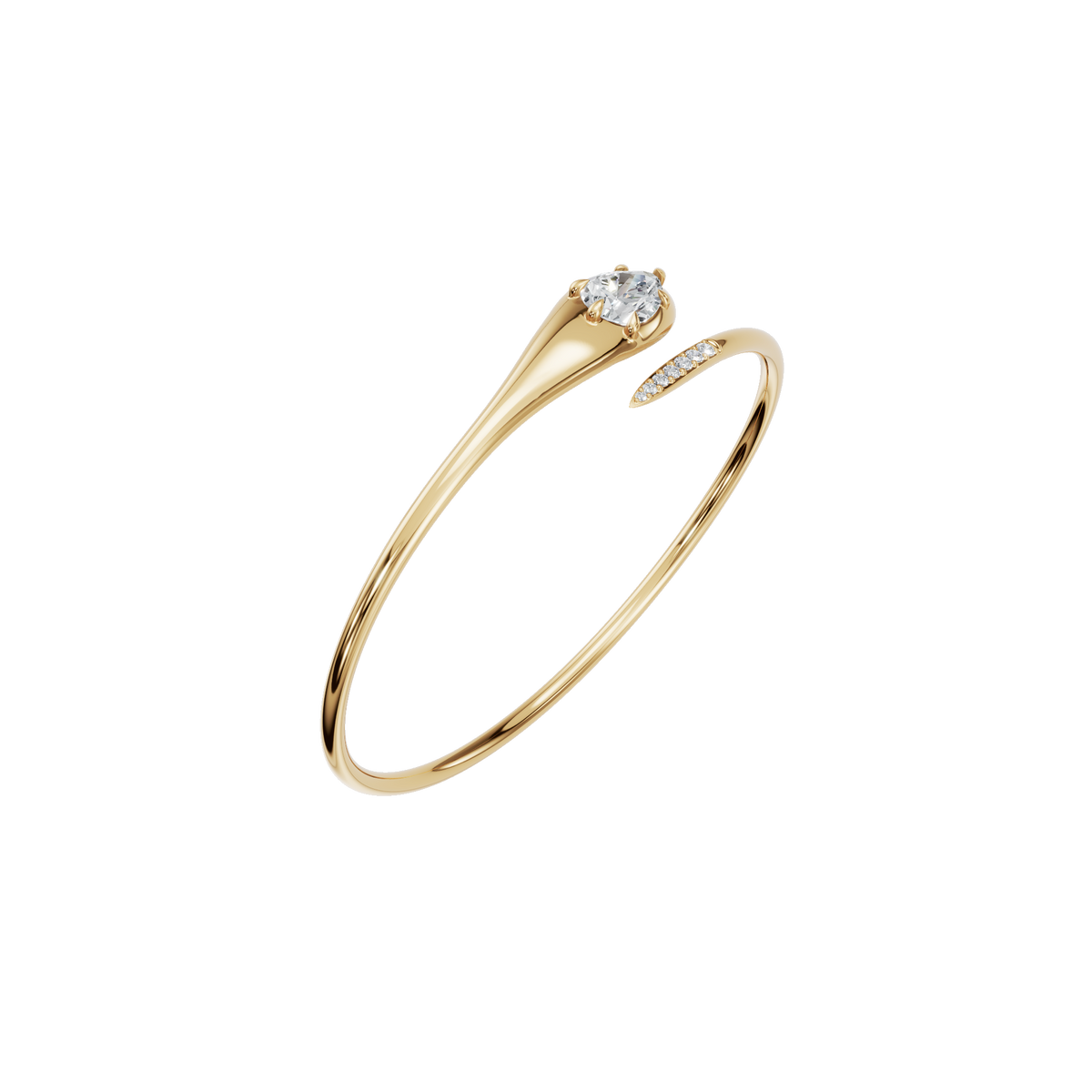Lumière Pear Diamond Tennis Bracelet in Yellow Gold angled view | Roomy's Jewellery