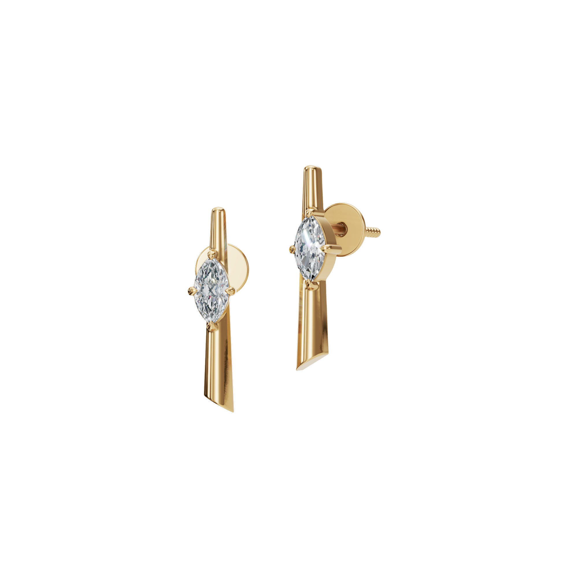 Celeste Marquise Diamond Drop Earrings in Yellow Gold | Lab Grown | Roomy's Jewelery