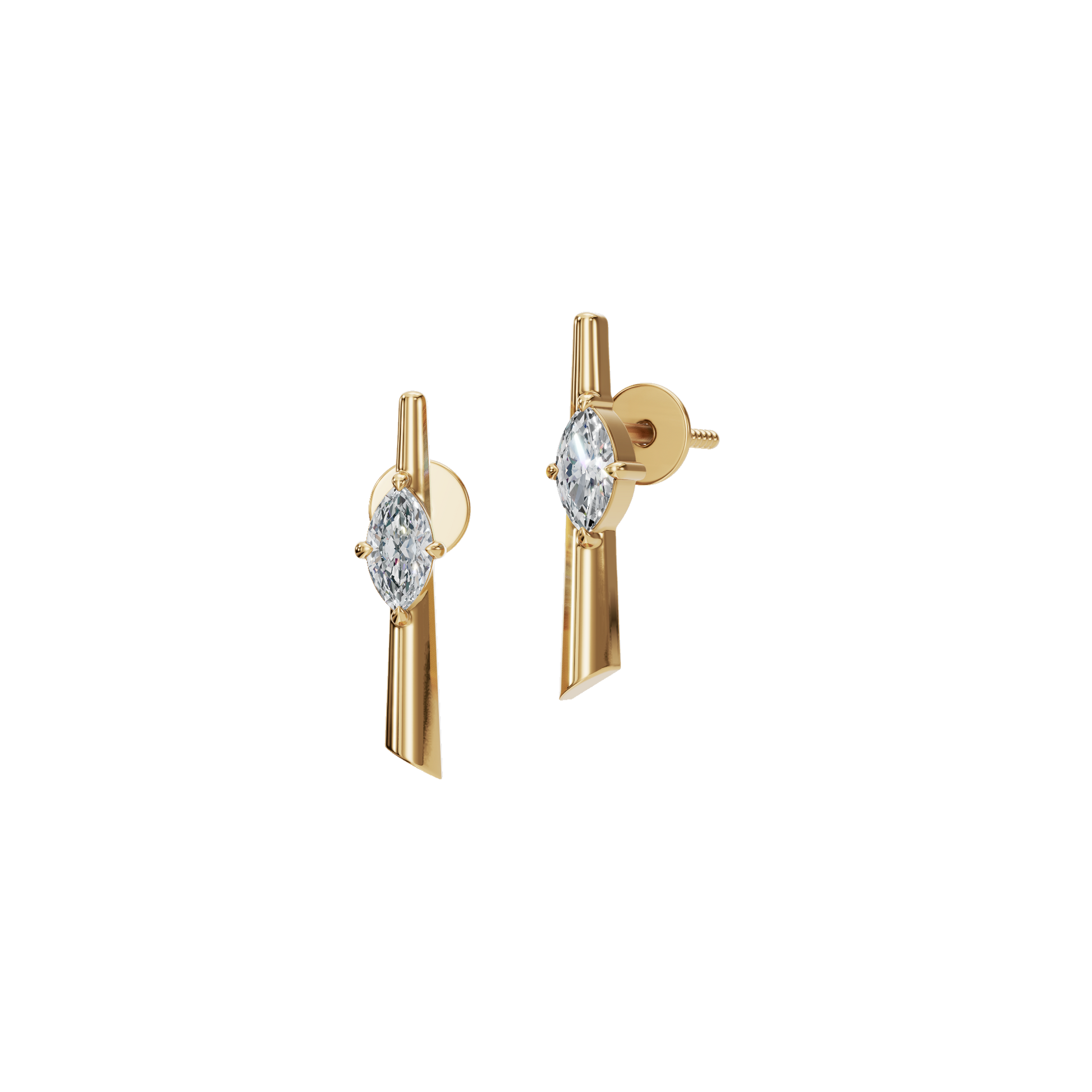 Celeste Marquise Diamond Drop Earrings in Yellow Gold | Lab Grown | Roomy's Jewelery