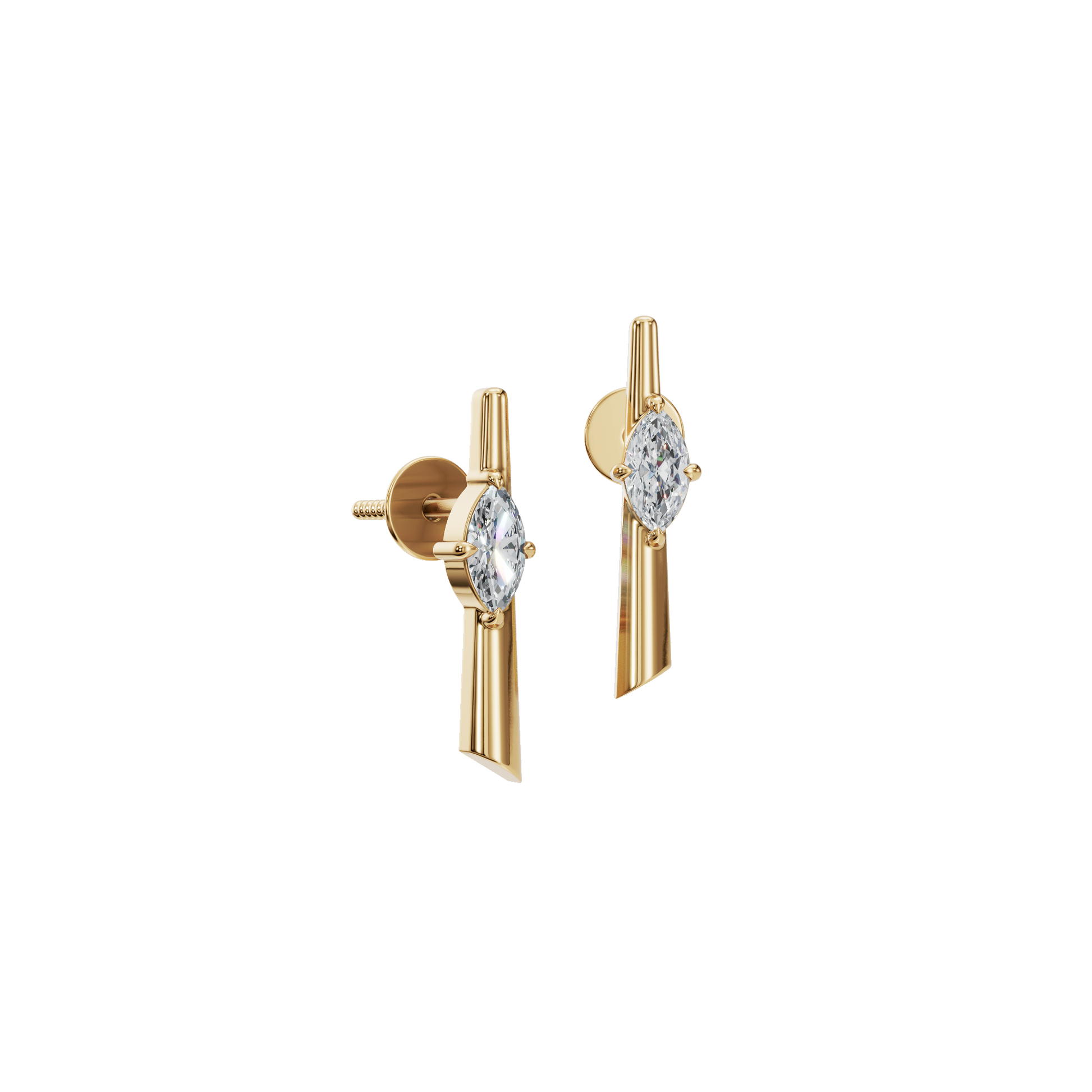 Celeste Marquise Diamond Drop Earrings in Solid Gold | Lab Grown Diamond | Roomy's Jewelery (view 4)