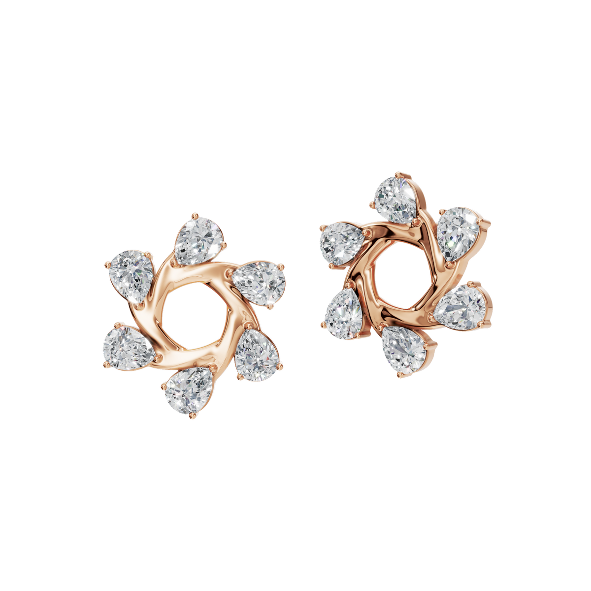 Starlight Portal Diamond Stud Earrings in Solid Gold | Lab Grown Diamond | Roomy's Jewelery (view 5)