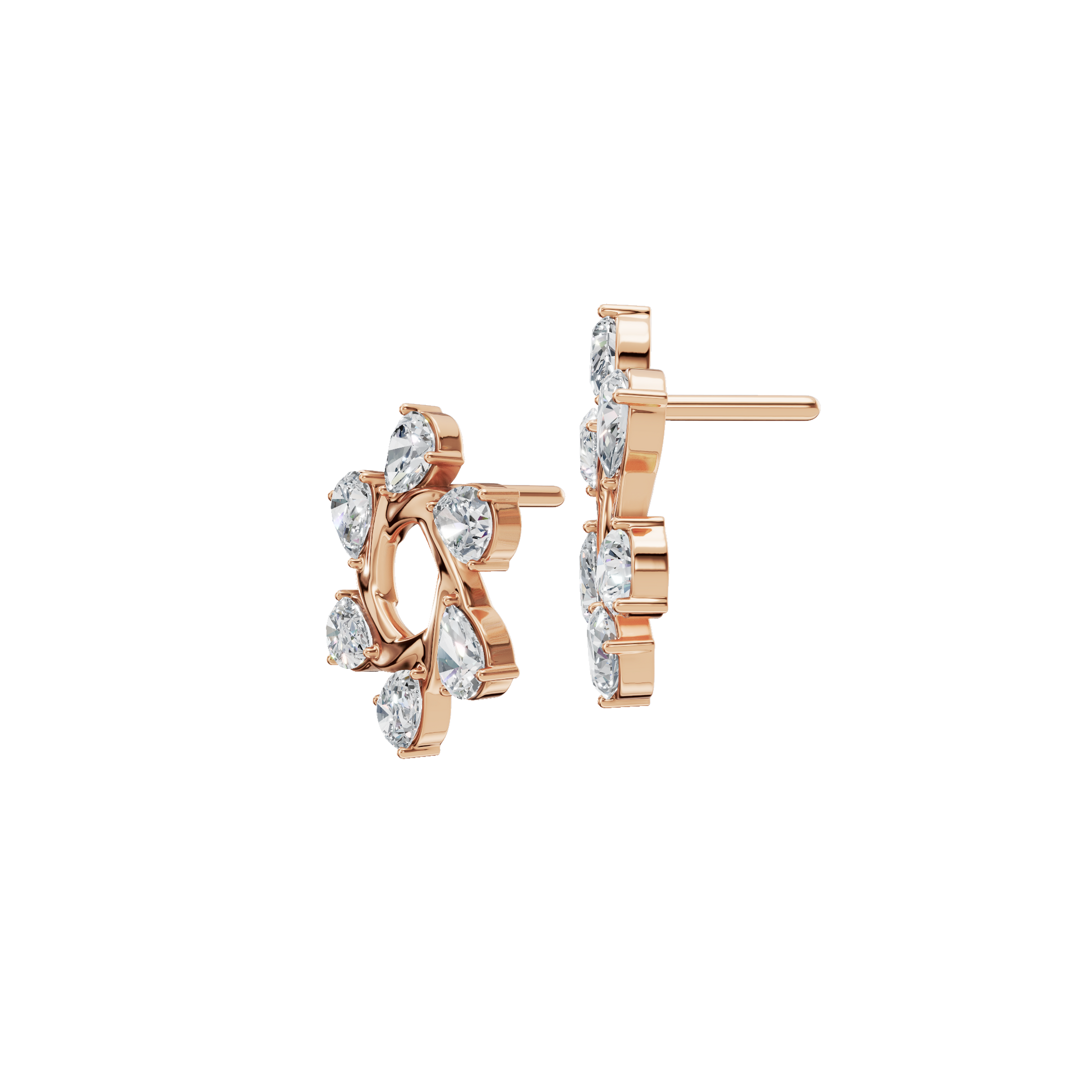 Starlight Portal Diamond Stud Earrings in Solid Gold | Lab Grown Diamond | Roomy's Jewelery (view 6)