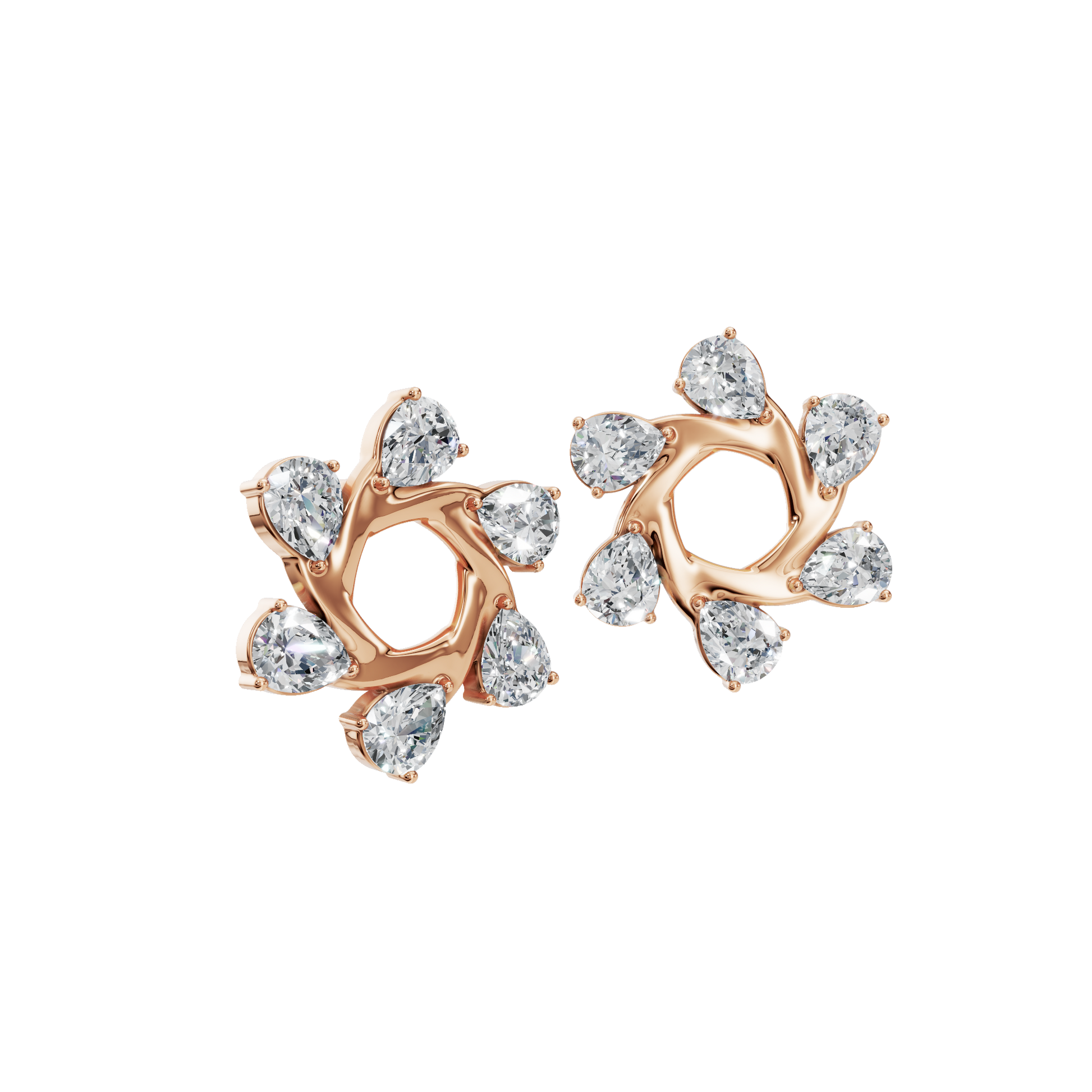 Starlight Portal Diamond Stud Earrings in Solid Gold | Lab Grown Diamond | Roomy's Jewelery (view 8)