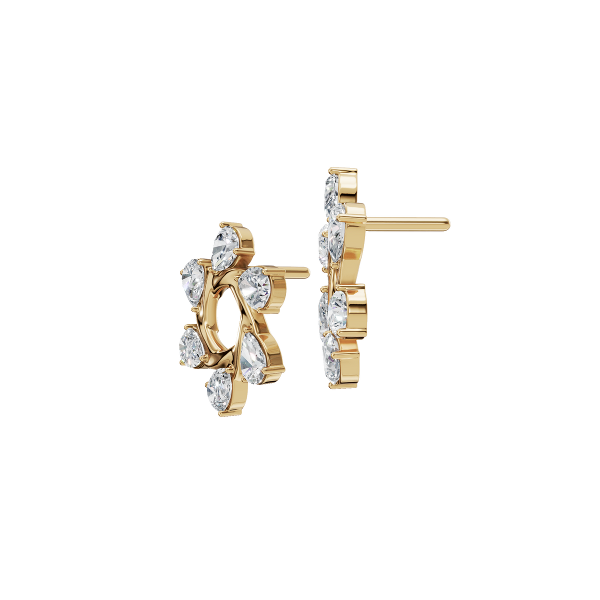 Starlight Portal Diamond Stud Earrings in Solid Gold | Lab Grown Diamond | Roomy's Jewelery (view 2)