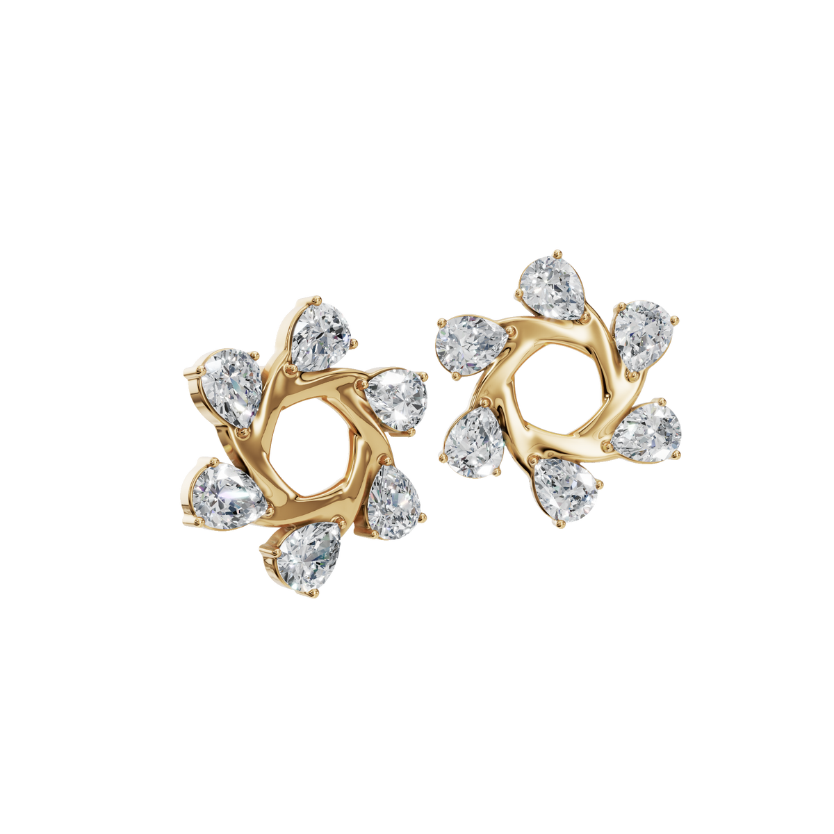 Starlight Portal Diamond Stud Earrings in Solid Gold | Lab Grown Diamond | Roomy's Jewelery (view 4)