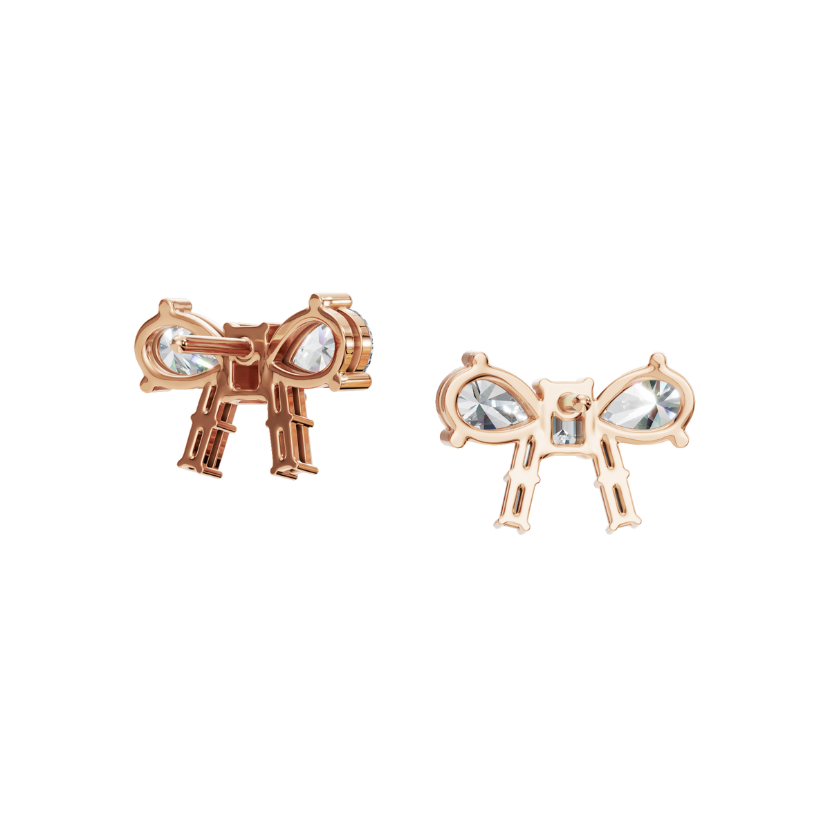 Diamond Bow Stud Earrings in Solid Gold | Lab Grown Diamond | Roomy's Jewelery (view 7)