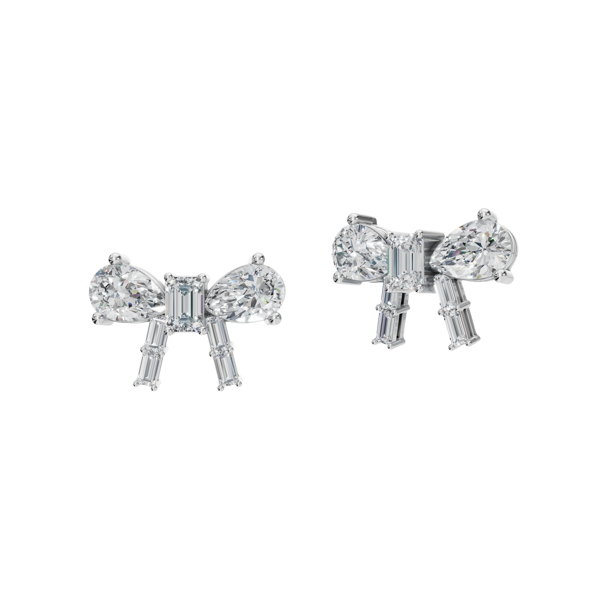Diamond Bow Stud Earrings in Solid Gold | Lab Grown Diamond | Roomy's Jewelery (view 9)