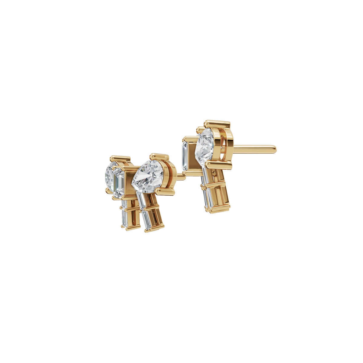 Diamond Bow Stud Earrings in Solid Gold | Lab Grown Diamond | Roomy's Jewelery (view 2)
