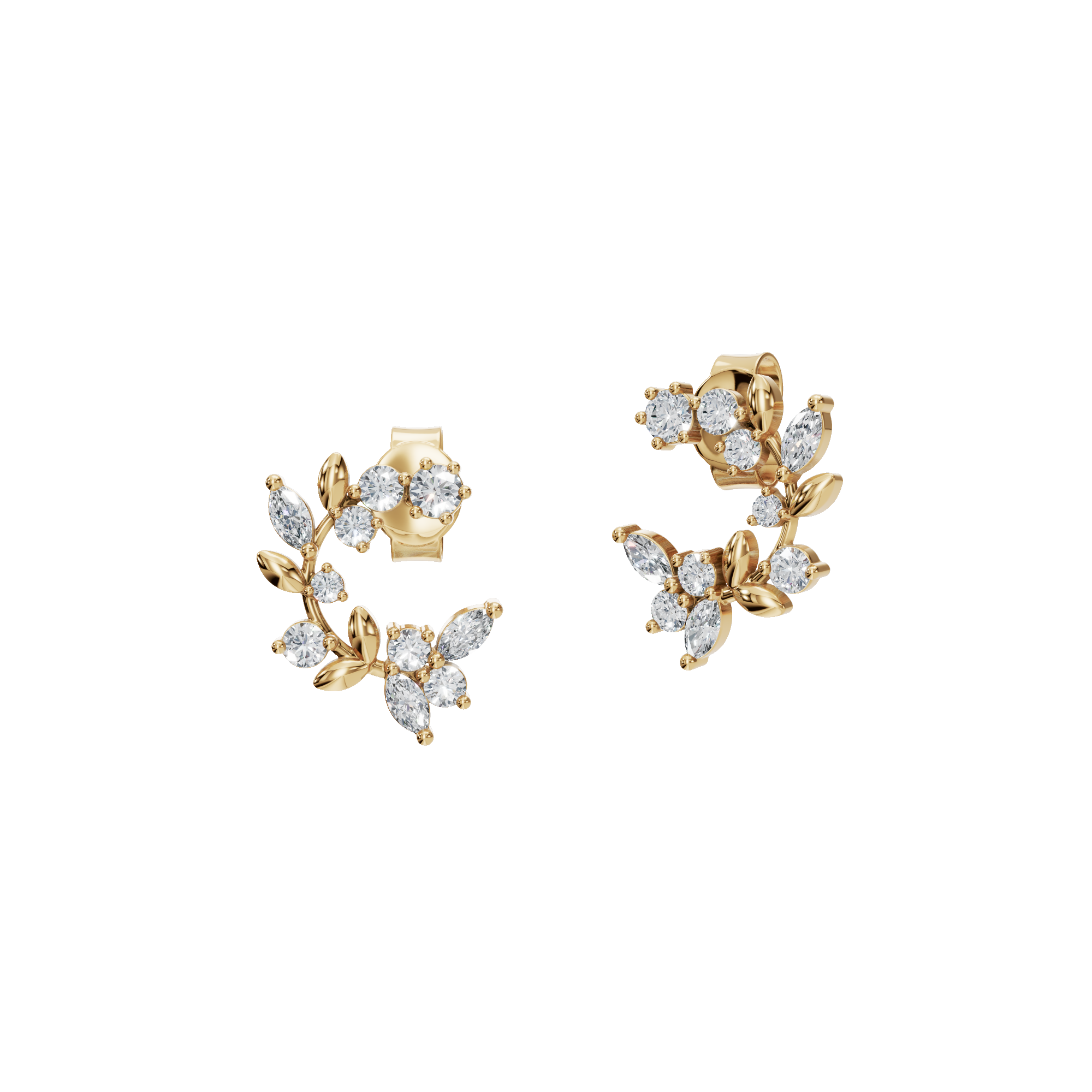 Velmira Diamond Hoop Earrings in Yellow Gold | Lab Grown | Roomy's Jewelery