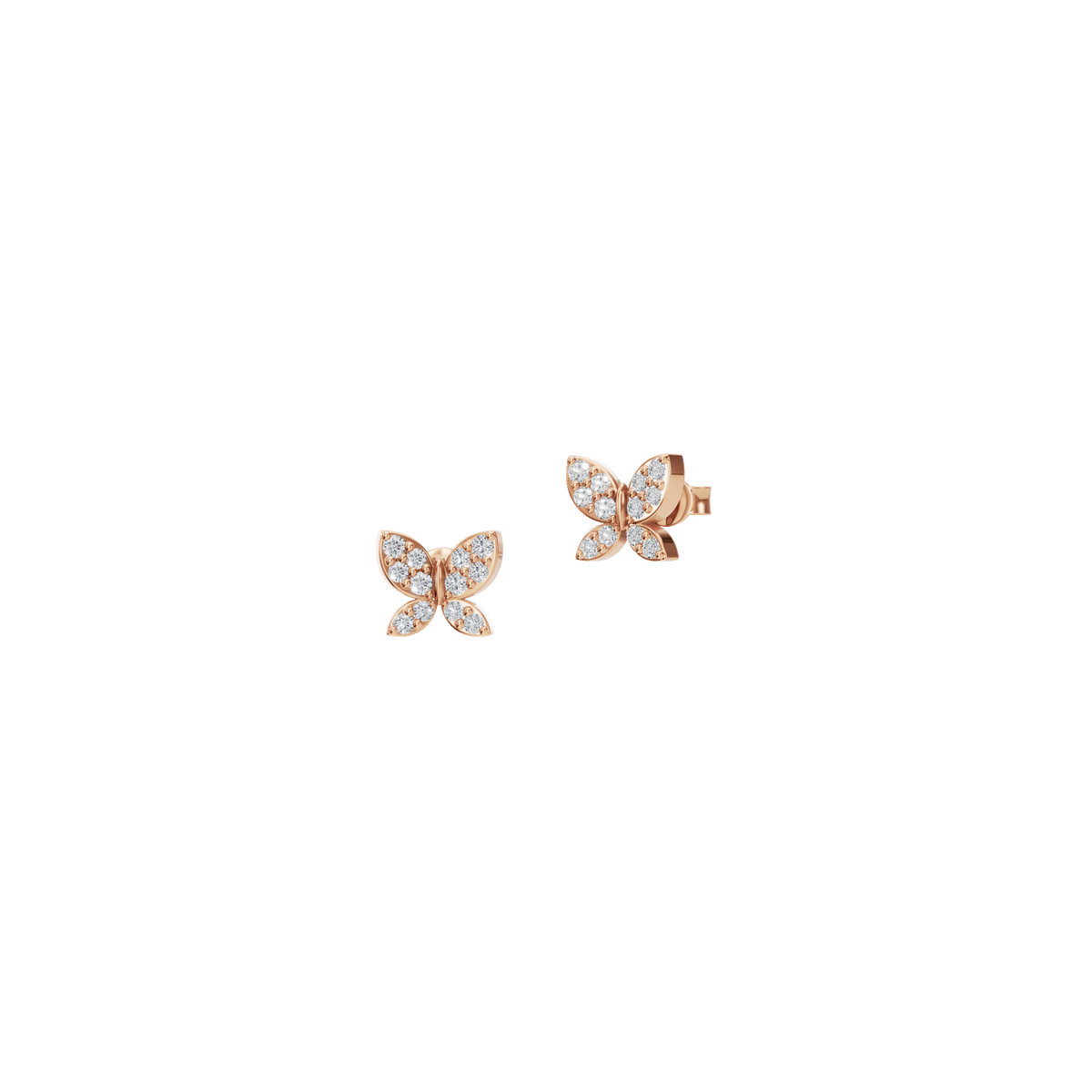 Butterfly Diamond Stud Earrings in Solid Gold | Lab Grown Diamond | Roomy's Jewelery (view 5)