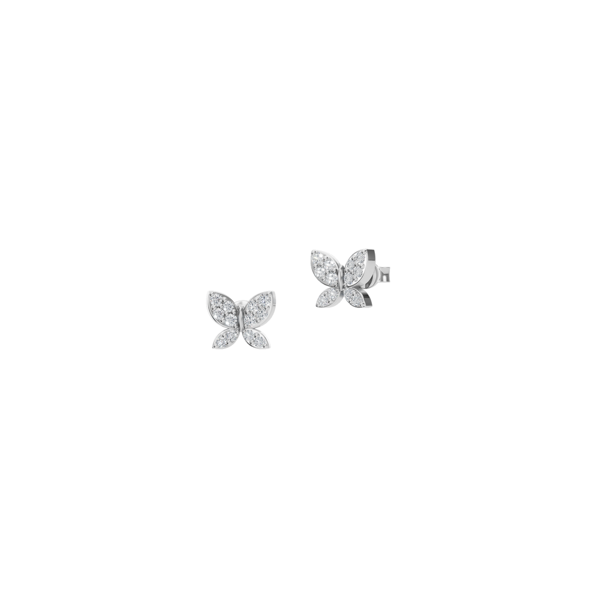 Butterfly Diamond Stud Earrings in Solid Gold | Lab Grown Diamond | Roomy's Jewelery (view 9)