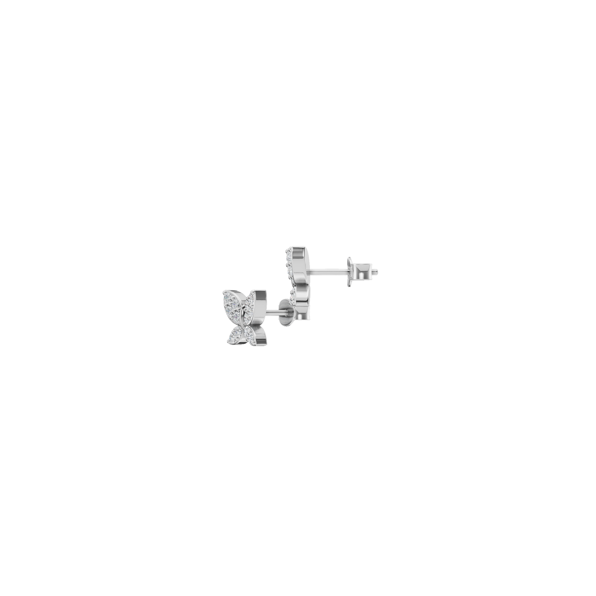 Butterfly Diamond Stud Earrings in Solid Gold | Lab Grown Diamond | Roomy's Jewelery (view 10)