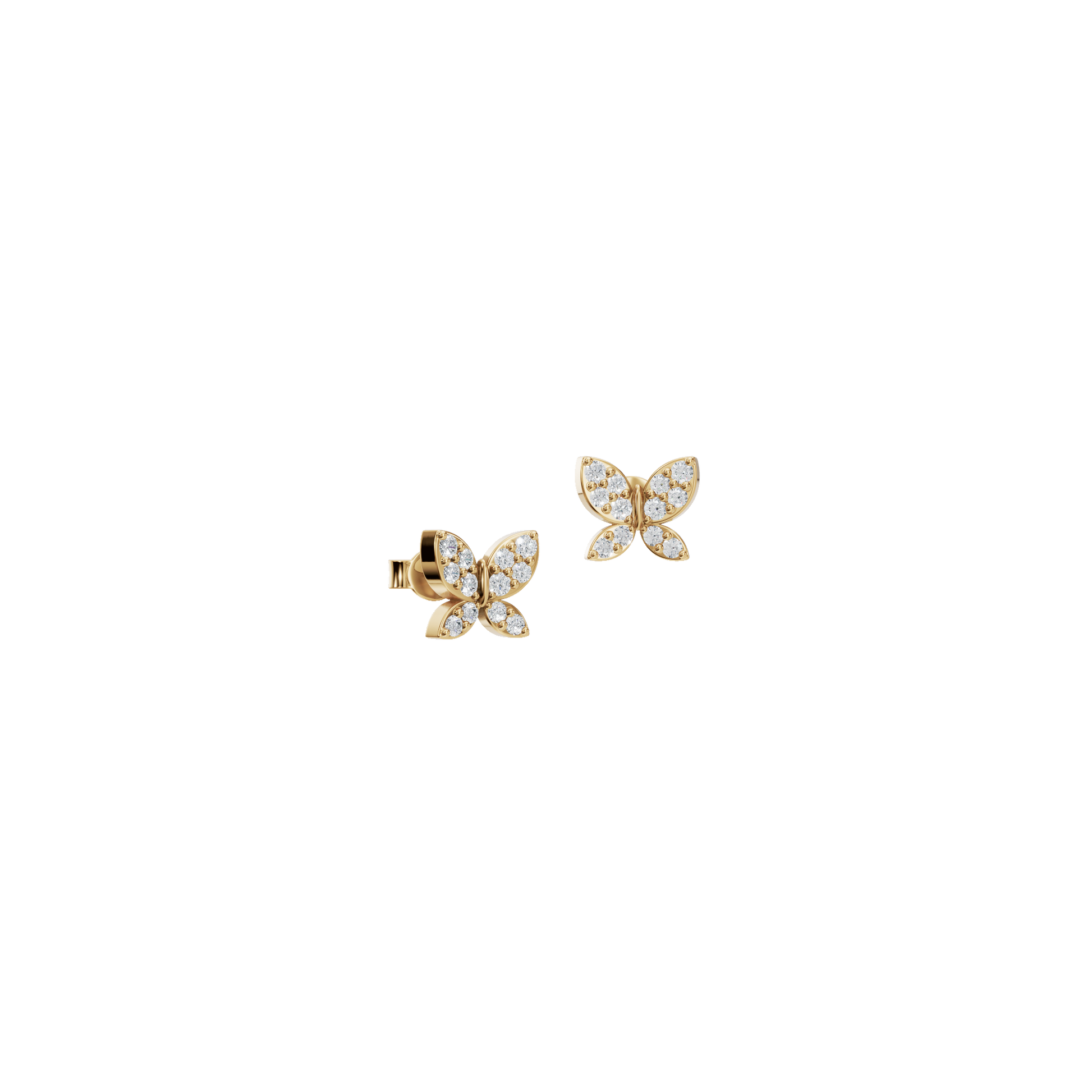 Butterfly Diamond Stud Earrings in Solid Gold | Lab Grown Diamond | Roomy's Jewelery (view 4)
