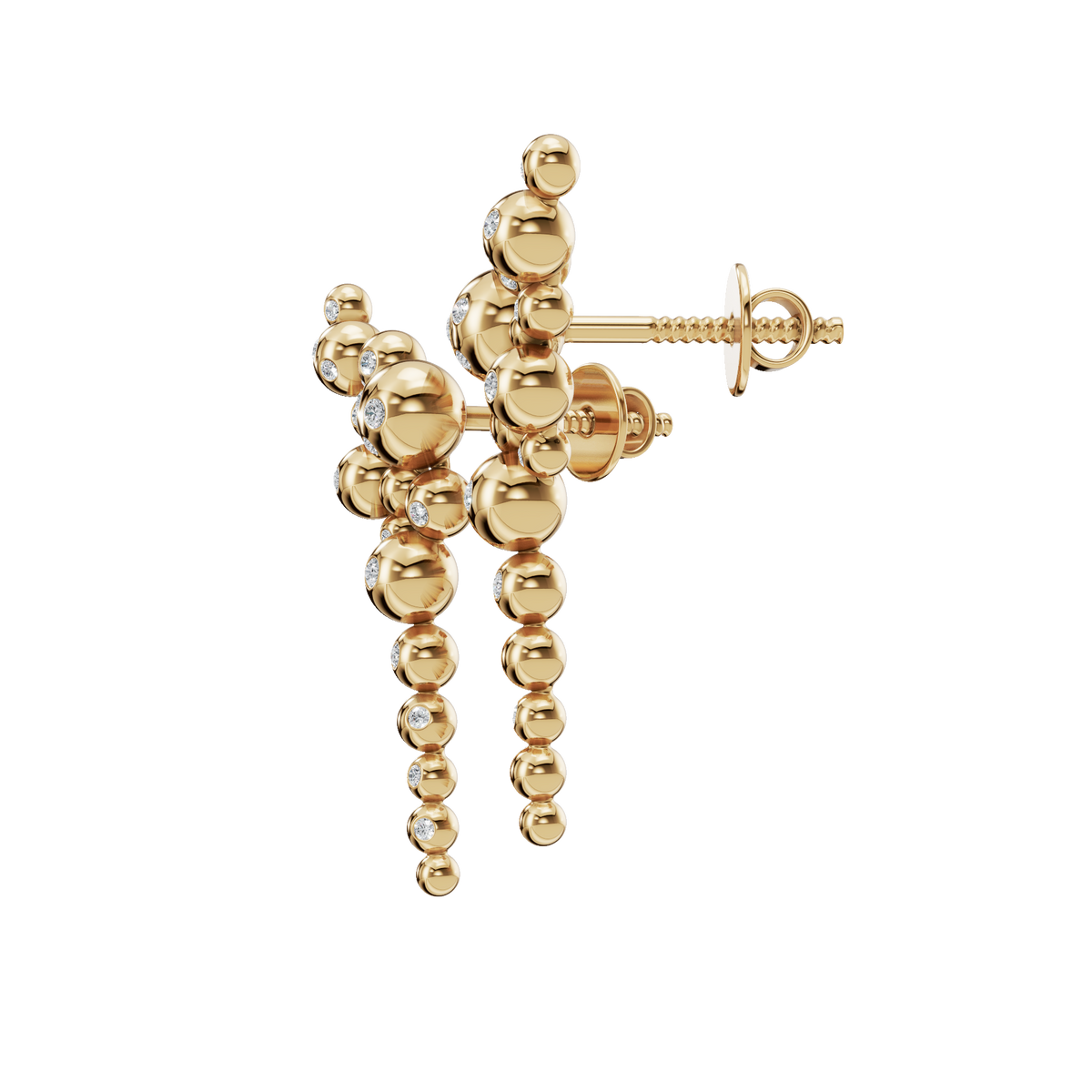 Starry Night Stardust Earrings in Solid Gold | Lab Grown Diamond | Roomy's Jewelery (view 2)