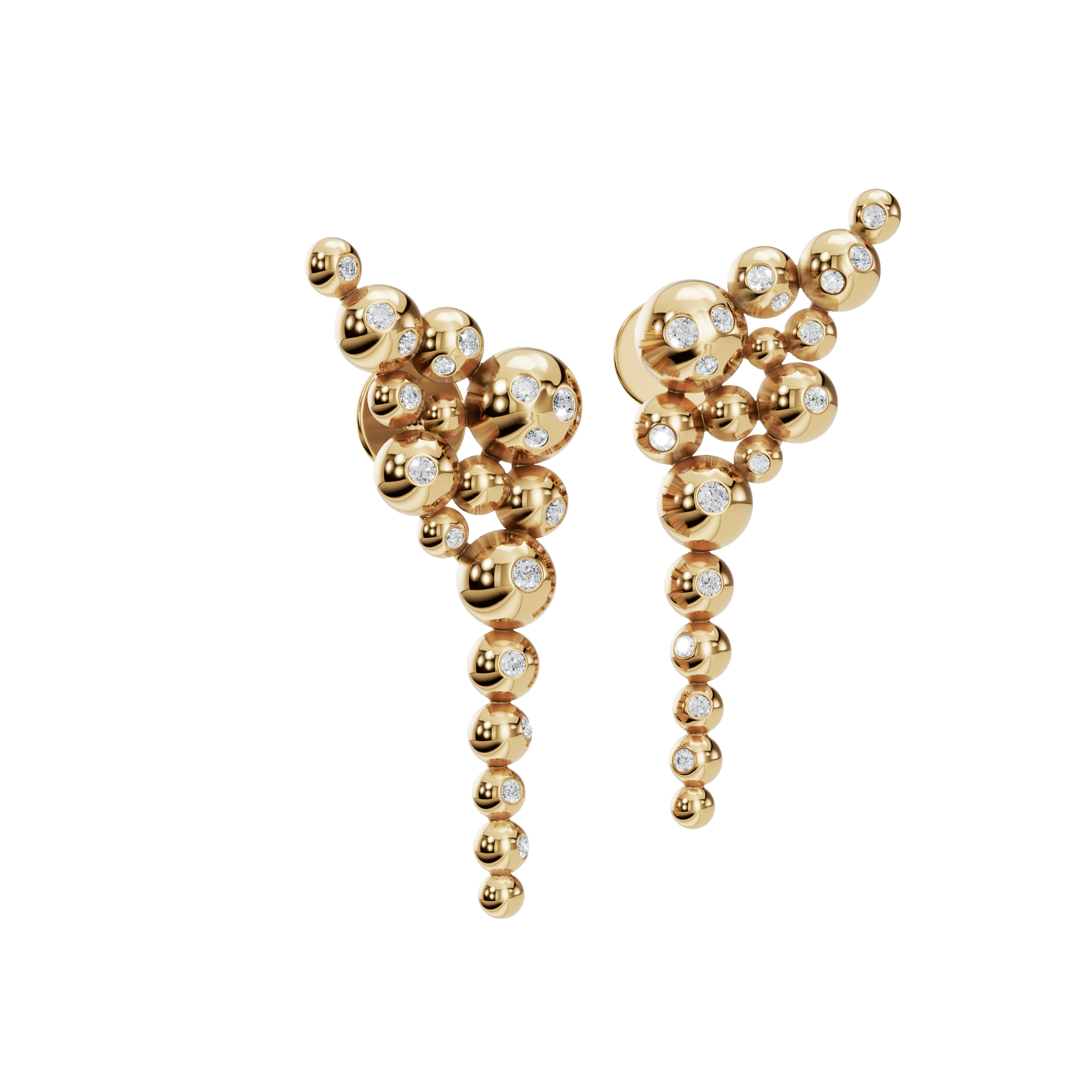 Starry Night Stardust Diamond Drop Earrings in Yellow Gold | Lab Grown | Roomy's Jewelery