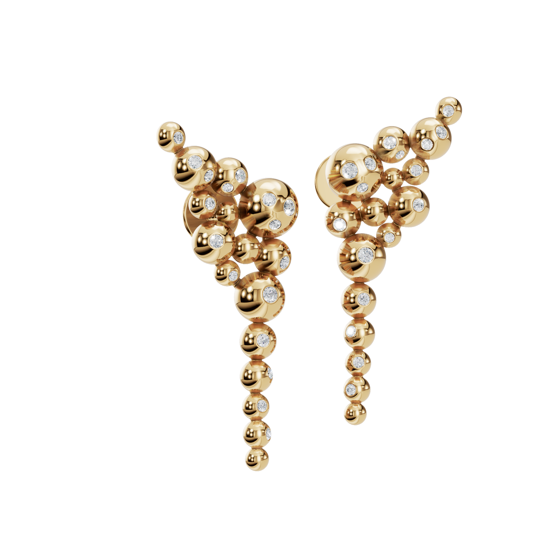 Starry Night Stardust Diamond Drop Earrings in Yellow Gold | Lab Grown | Roomy's Jewelery