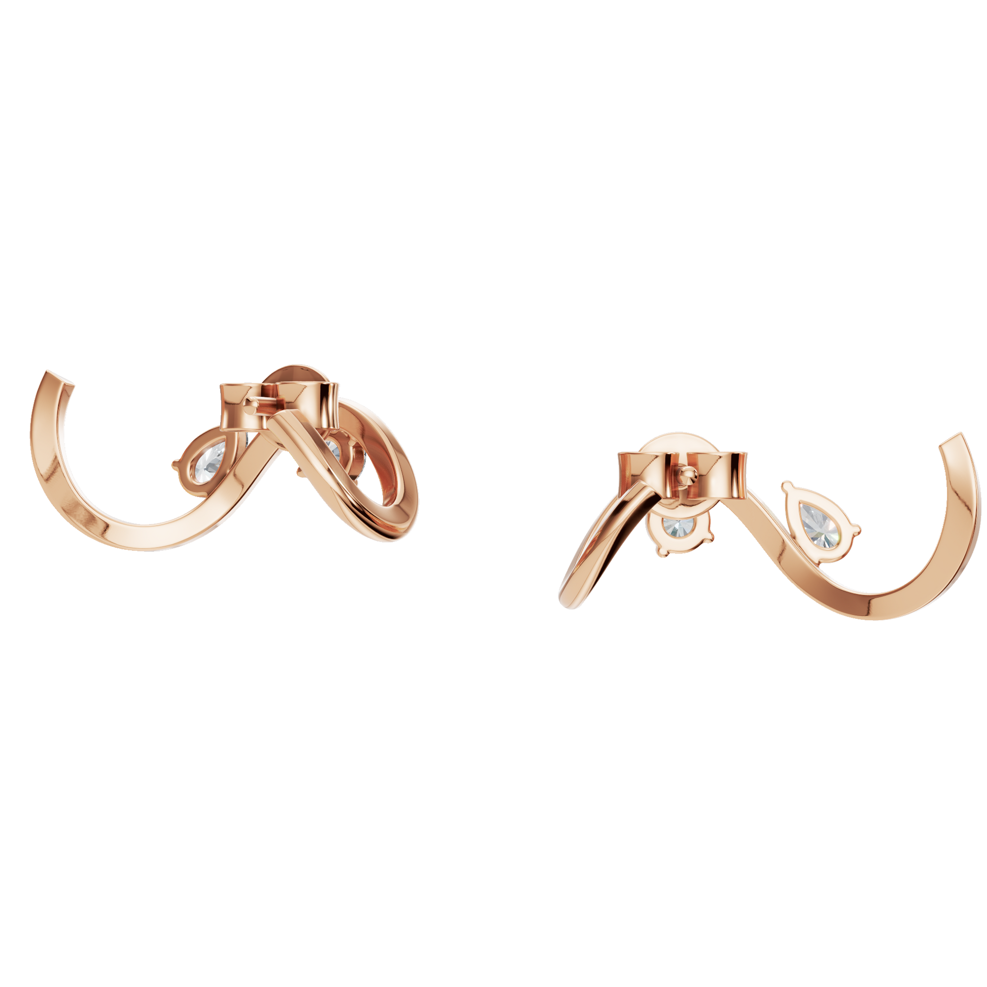 Serena Wave Hoop Earrings in Solid Gold | Lab Grown Diamond | Roomy's Jewelery (view 7)