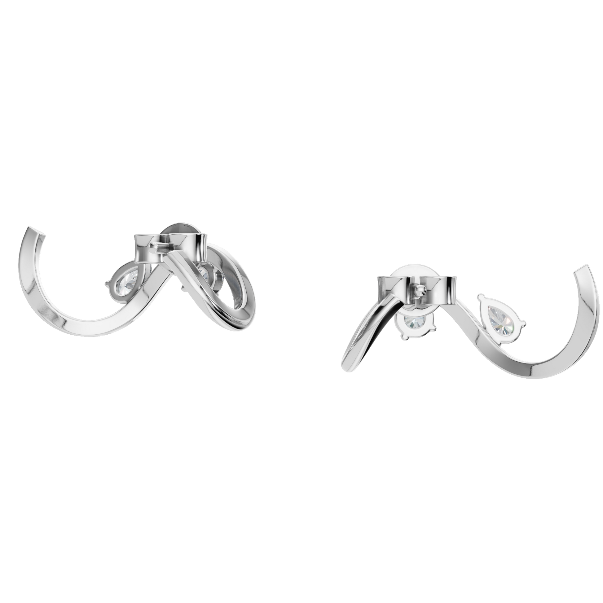 Serena Wave Hoop Earrings in Solid Gold | Lab Grown Diamond | Roomy's Jewelery (view 11)
