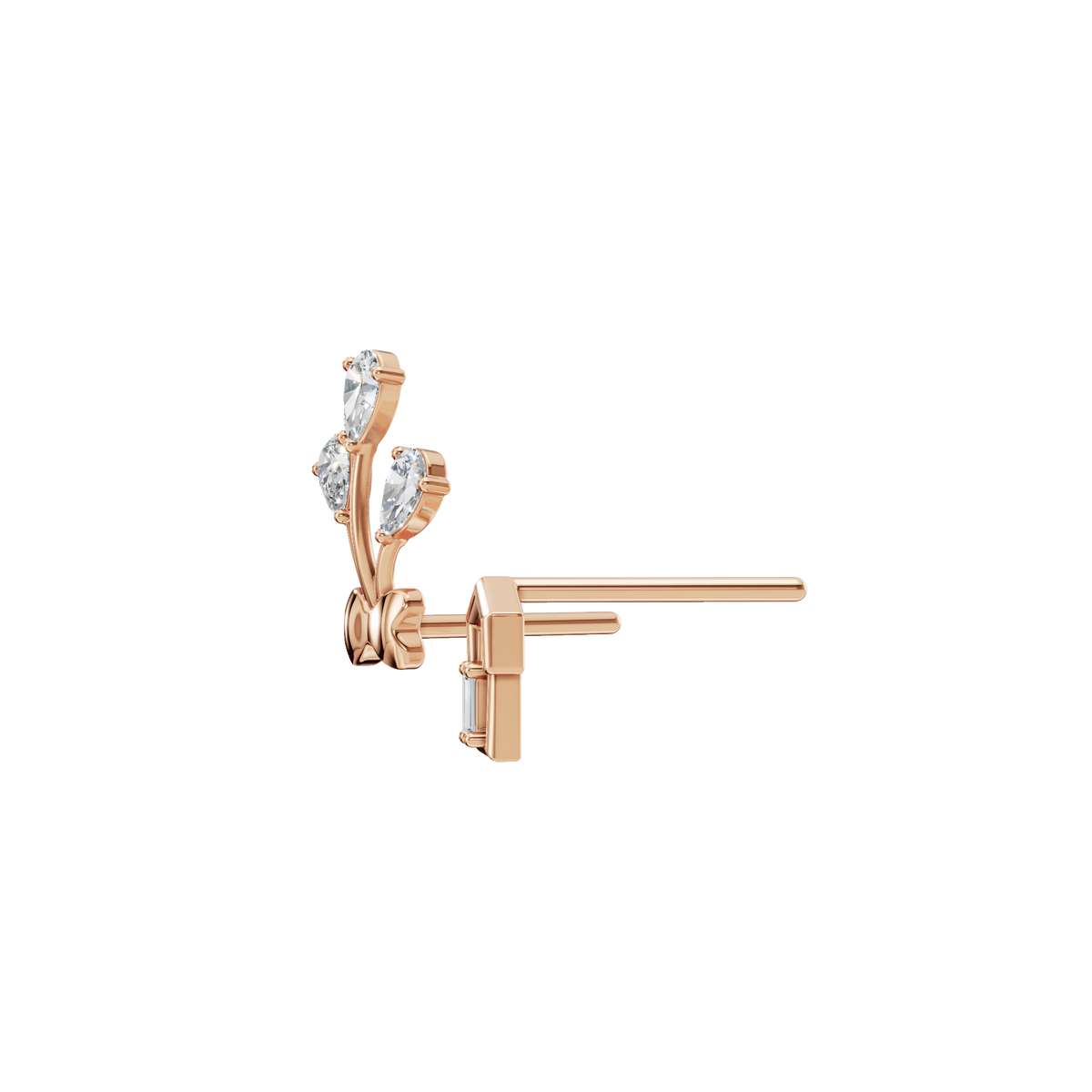 Blossom Grace Mismatched Earrings in Solid Gold | Lab Grown Diamond | Roomy's Jewelery (view 6)