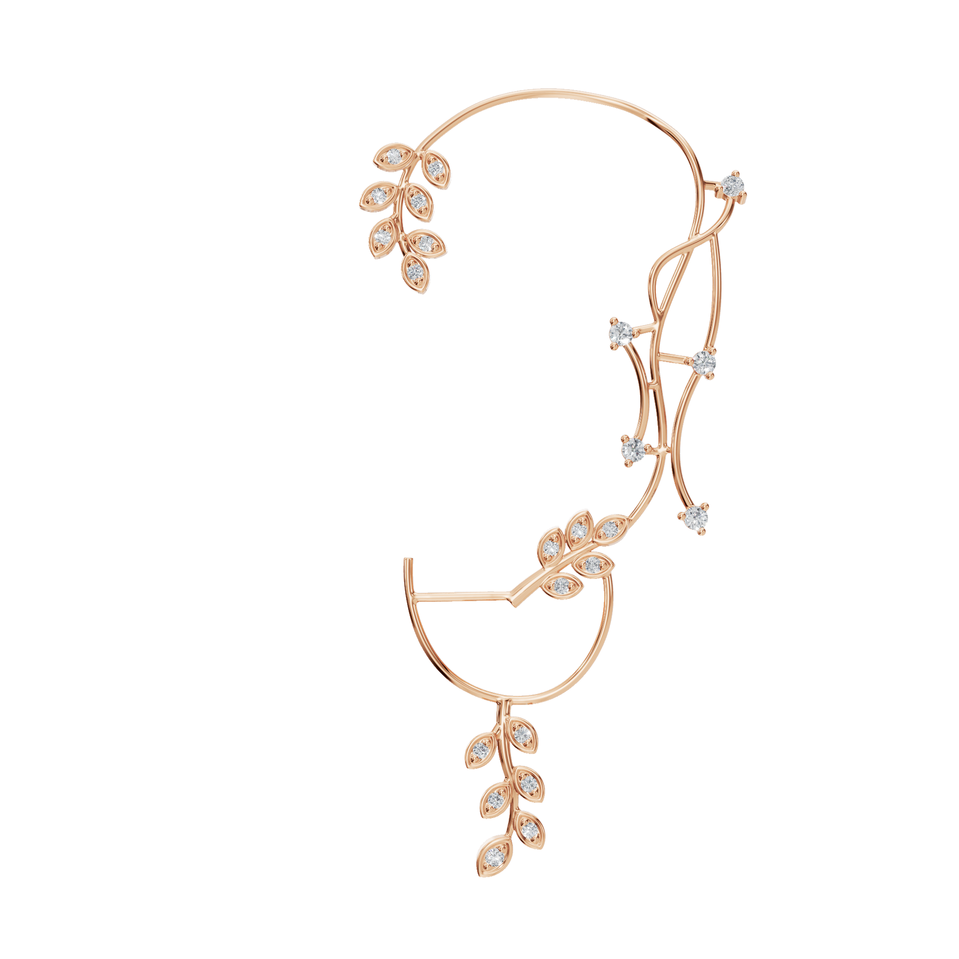 Velmira Ear Cuff Earring in Solid Gold | Lab Grown Diamond | Roomy's Jewelery (view 5)