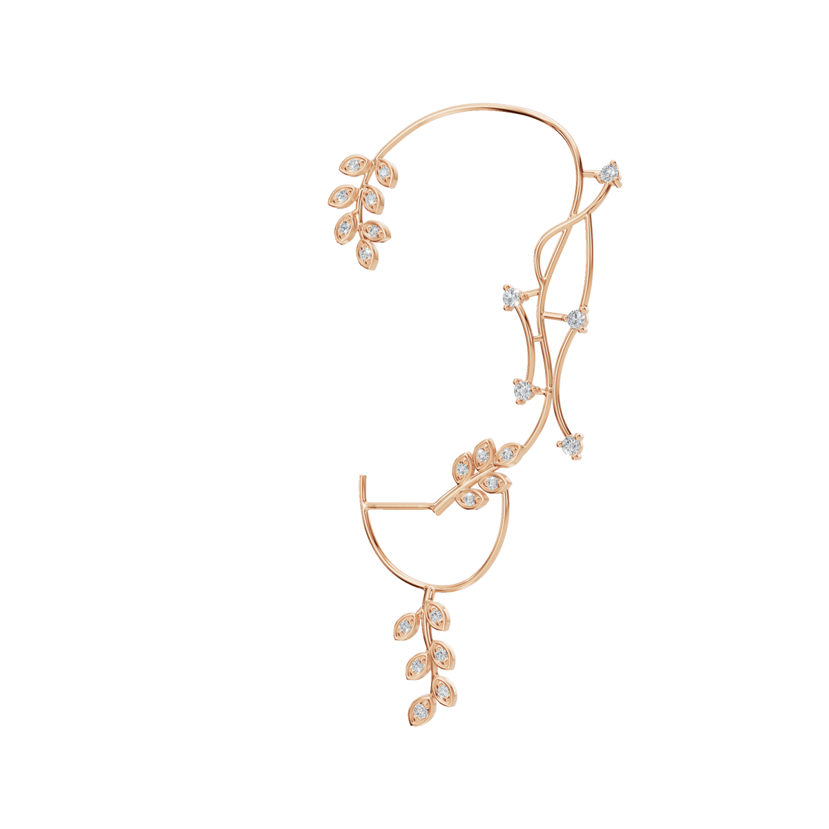 Velmira Ear Cuff Earring in Solid Gold | Lab Grown Diamond | Roomy's Jewelery (view 6)
