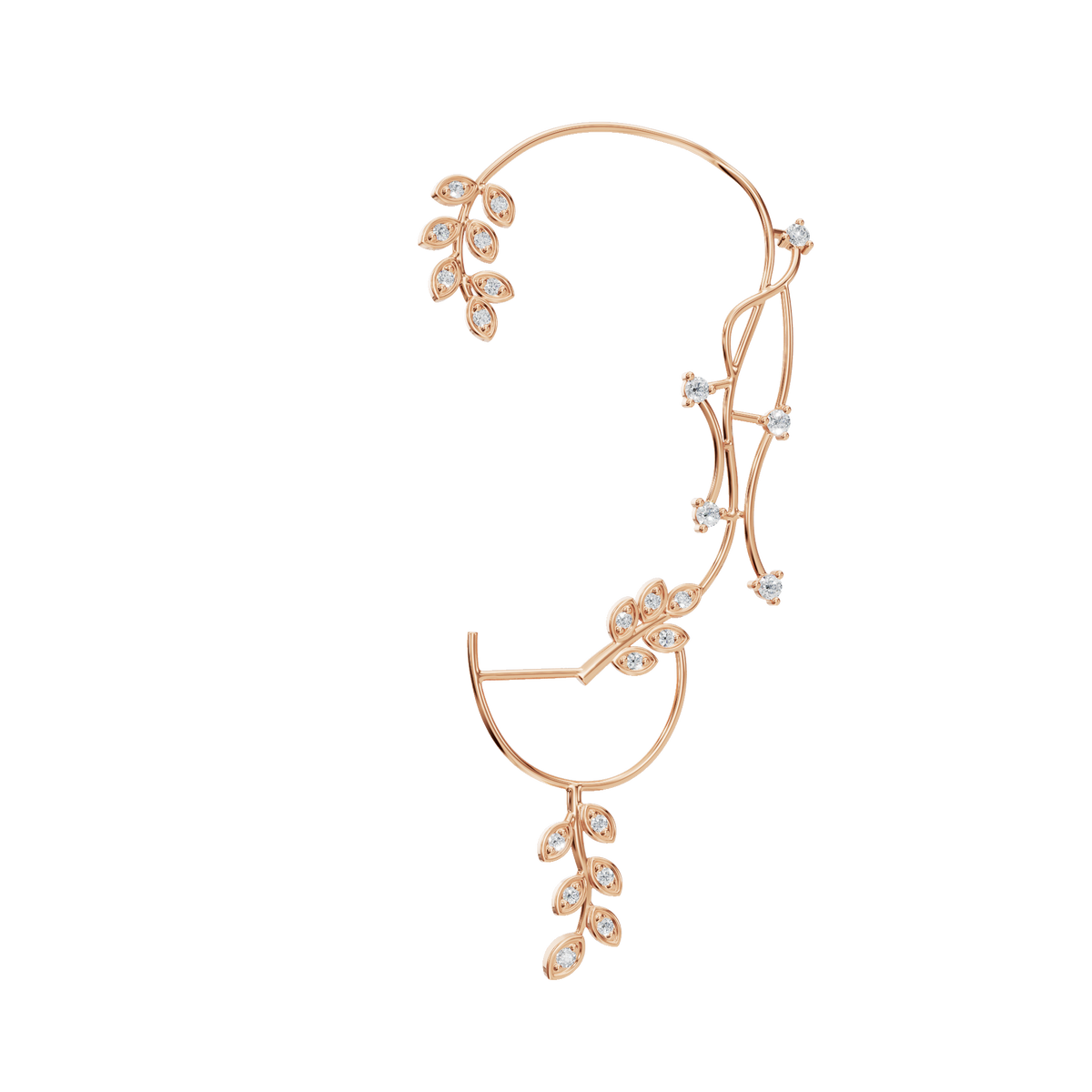 Velmira Ear Cuff Earring in Solid Gold | Lab Grown Diamond | Roomy's Jewelery (view 8)