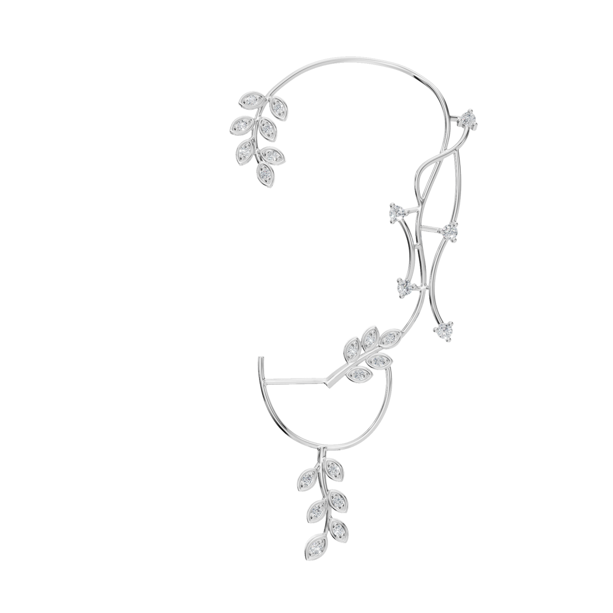 Velmira Ear Cuff Earring in Solid Gold | Lab Grown Diamond | Roomy's Jewelery (view 9)