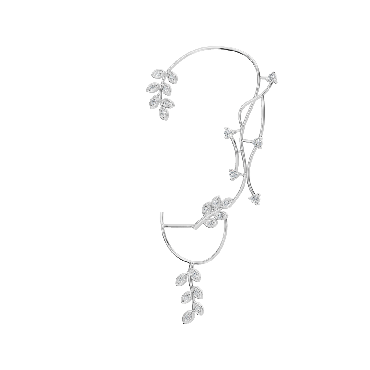 Velmira Ear Cuff Earring in Solid Gold | Lab Grown Diamond | Roomy's Jewelery (view 10)