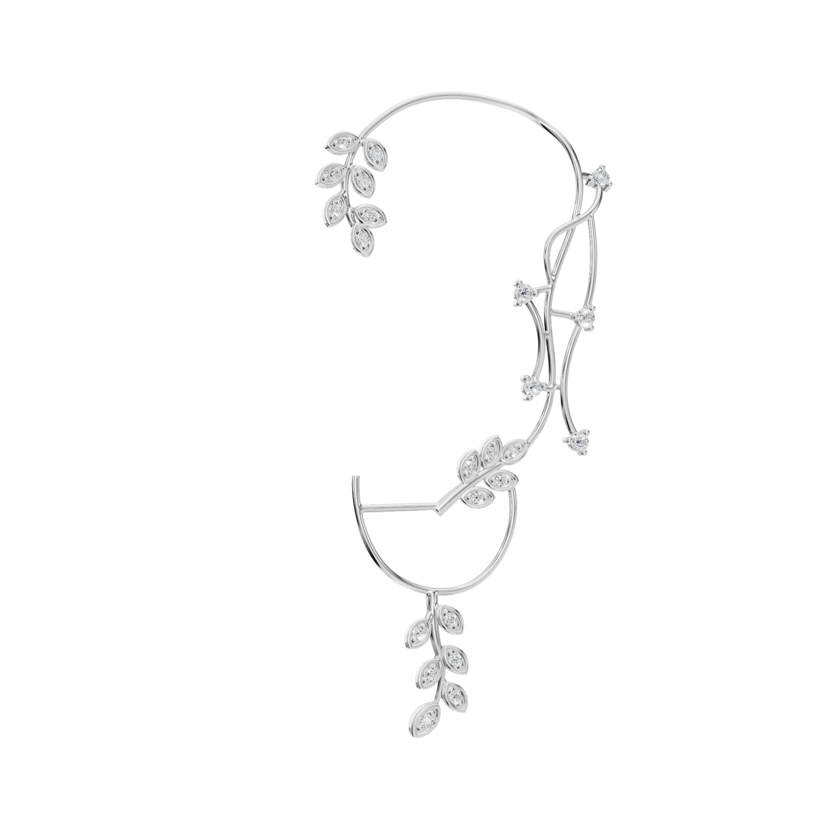 Velmira Ear Cuff Earring in Solid Gold | Lab Grown Diamond | Roomy's Jewelery (view 12)