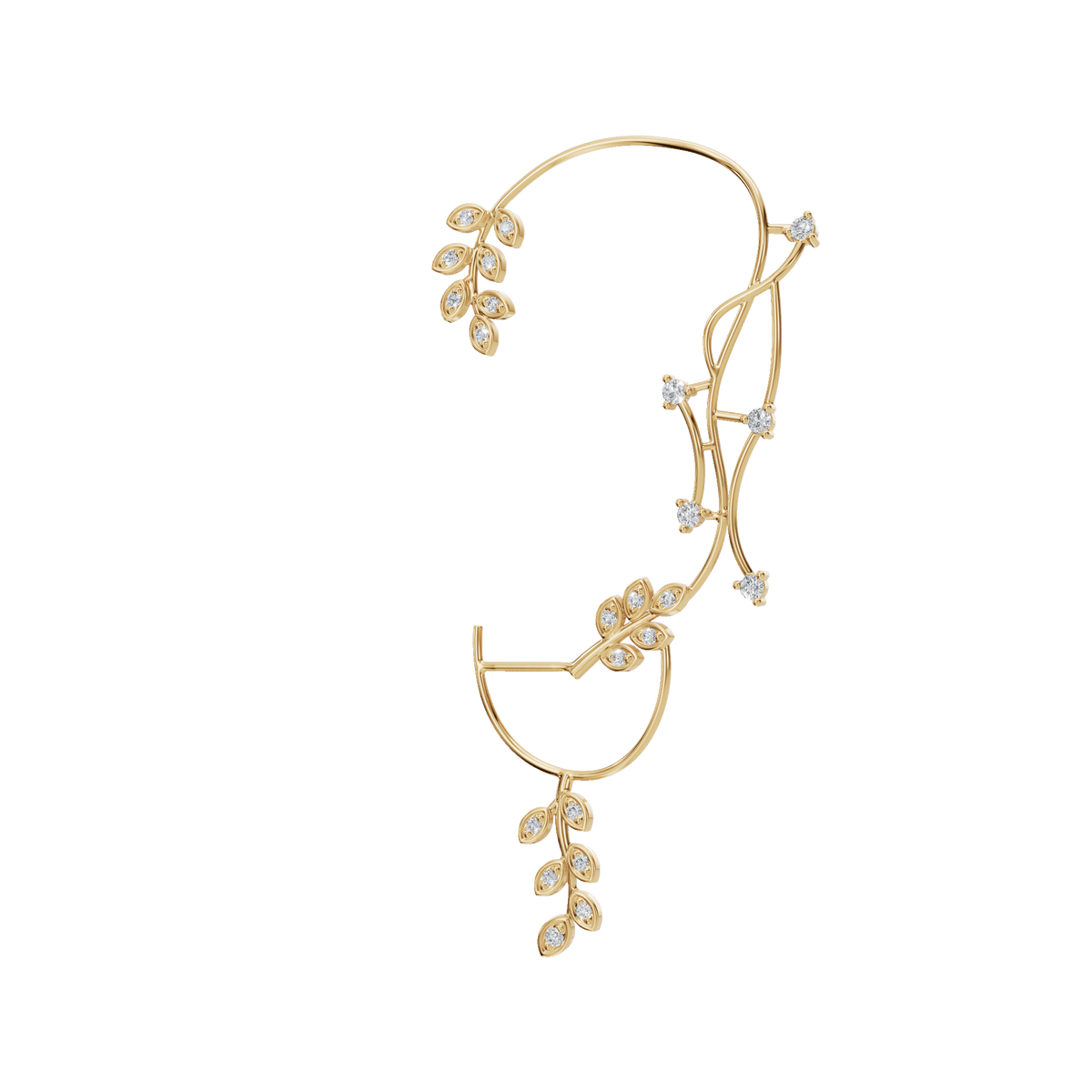 Velmira Ear Cuff Earring in Solid Gold | Lab Grown Diamond | Roomy's Jewelery (view 2)