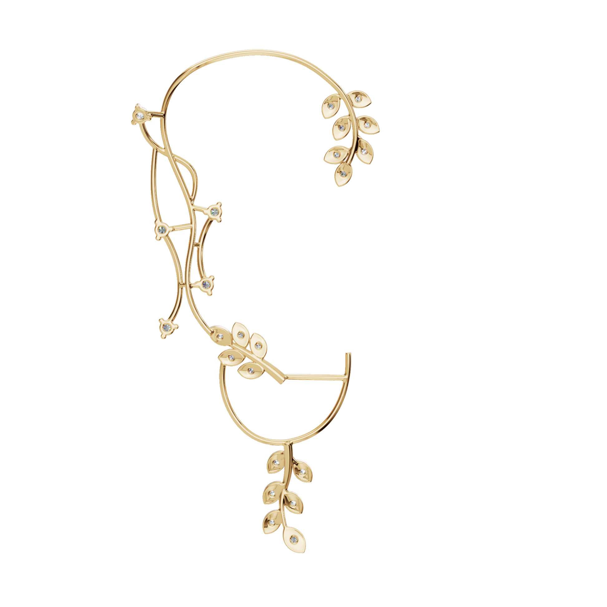 Velmira Ear Cuff Earring in Solid Gold | Lab Grown Diamond | Roomy's Jewelery (view 3)