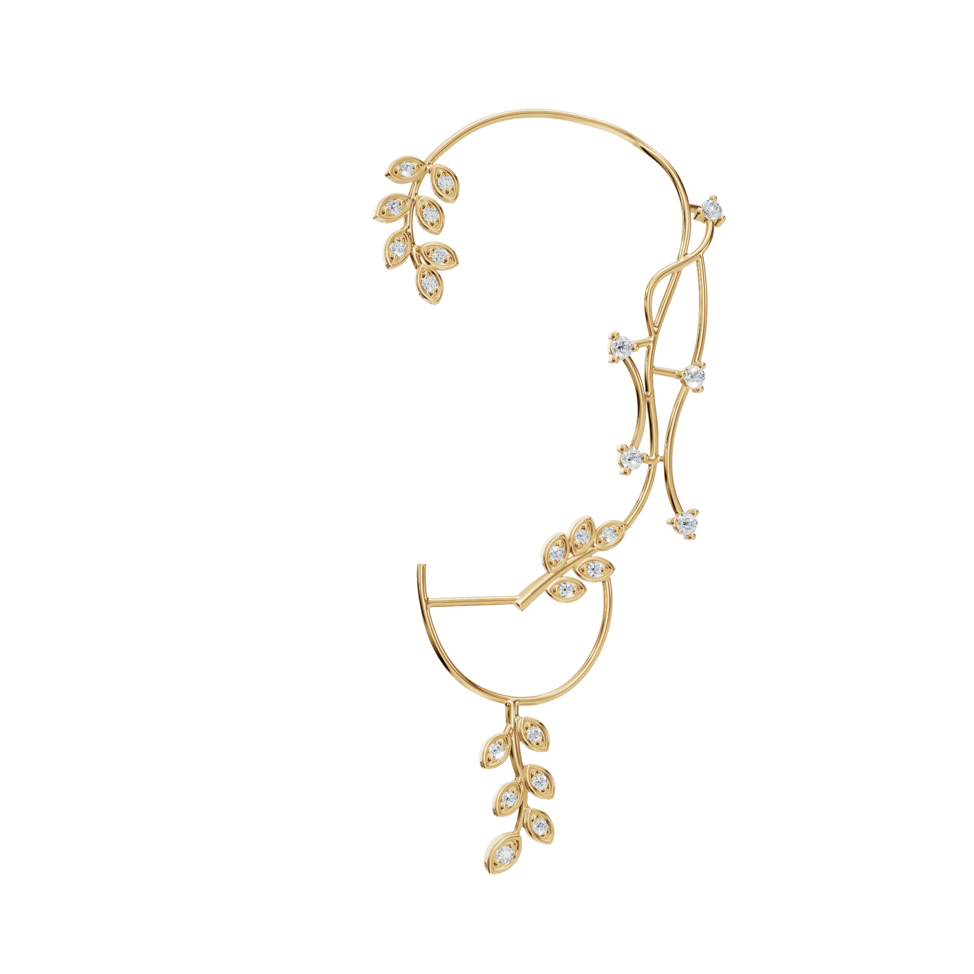 Velmira Ear Cuff Earring in Solid Gold | Lab Grown Diamond | Roomy's Jewelery (view 4)