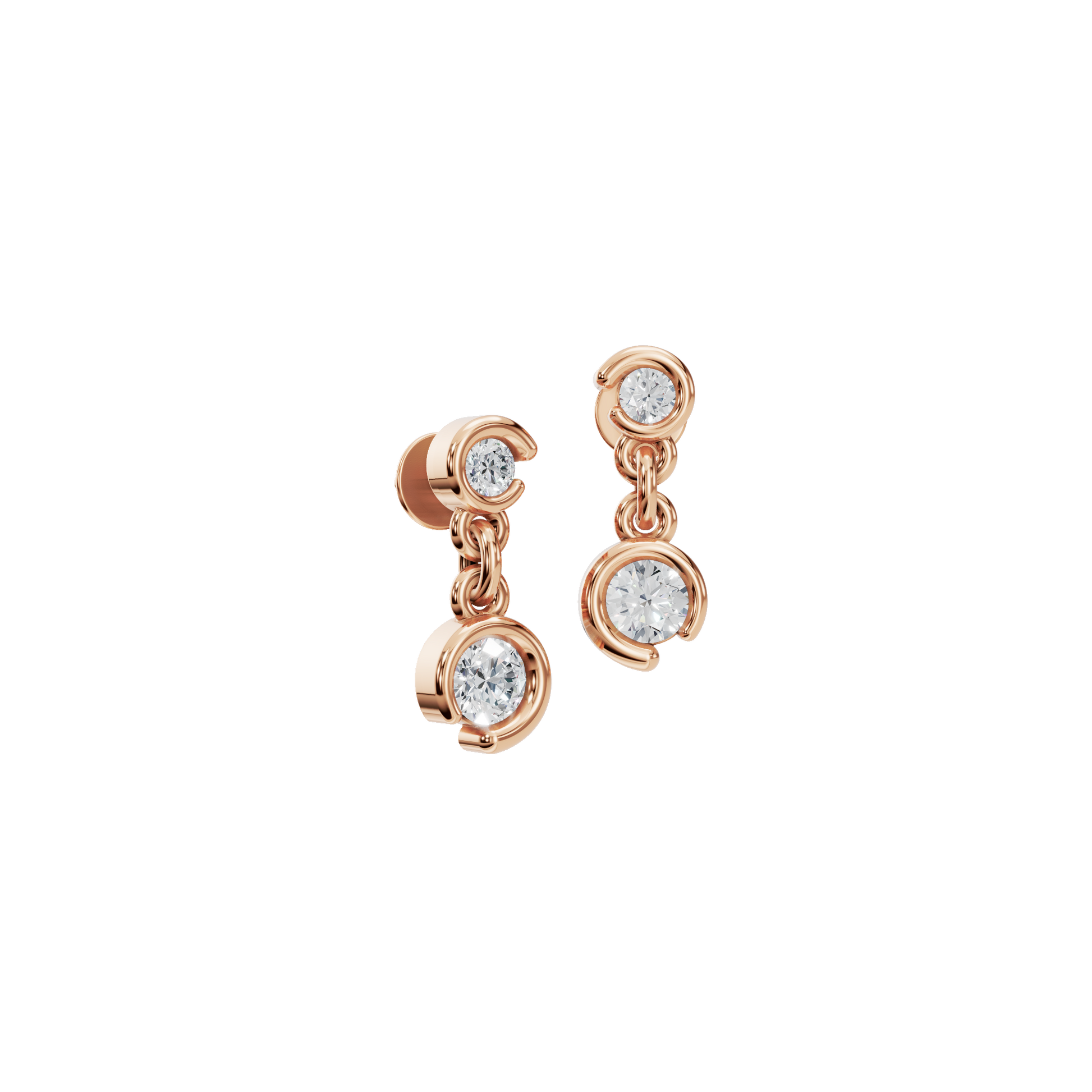 Cascade Diamond Drop Earrings in Solid Gold | Lab Grown Diamond | Roomy's Jewelery (view 8)