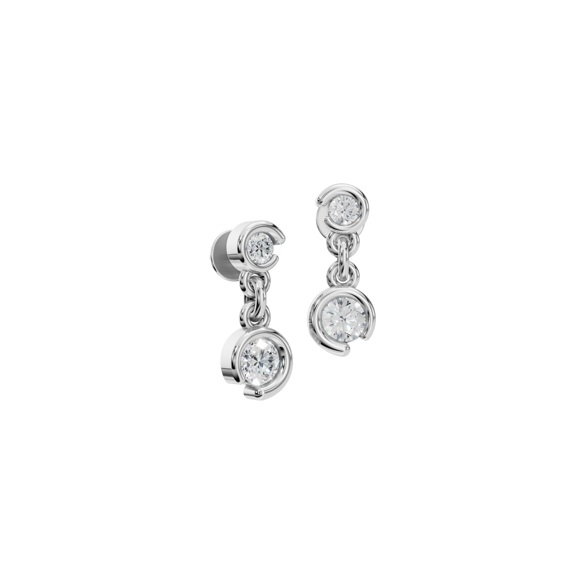 Cascade Diamond Drop Earrings in Solid Gold | Lab Grown Diamond | Roomy's Jewelery (view 12)