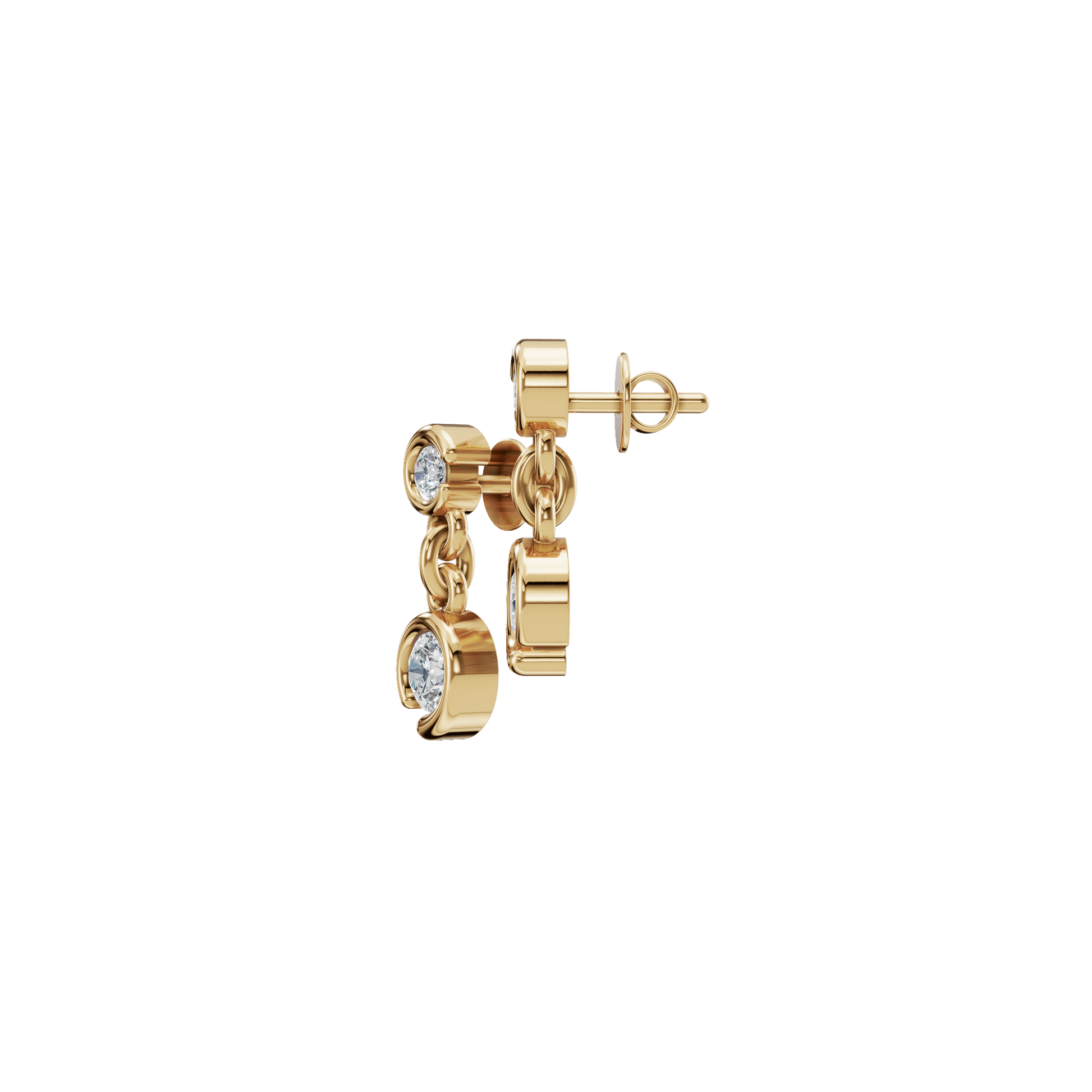 Cascade Diamond Drop Earrings in Solid Gold | Lab Grown Diamond | Roomy's Jewelery (view 2)