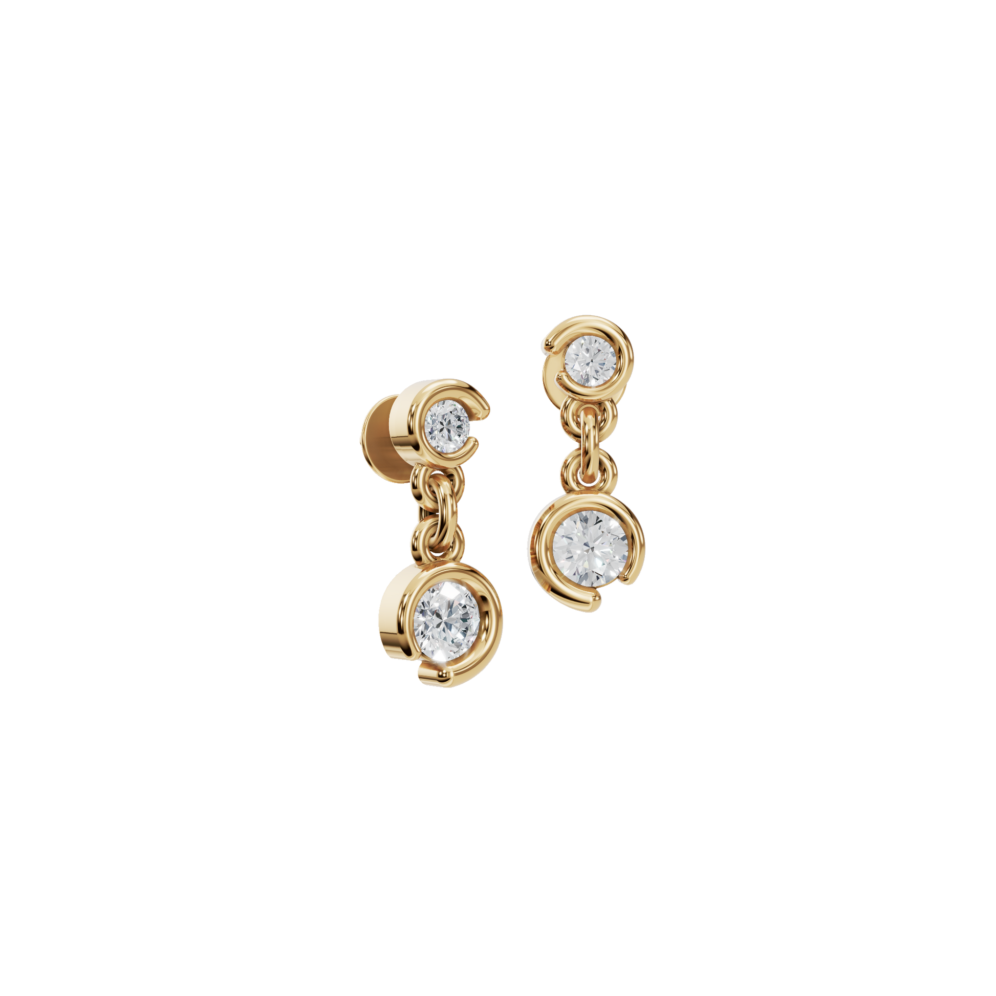 Cascade Diamond Drop Earrings in Solid Gold | Lab Grown Diamond | Roomy's Jewelery (view 4)