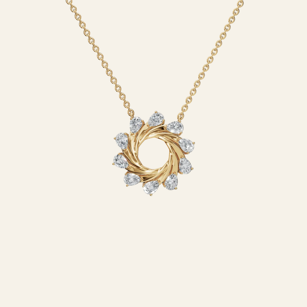 Starlight Portal Diamond Necklace in Yellow Gold | Lab Grown | Roomy's Jewelery
