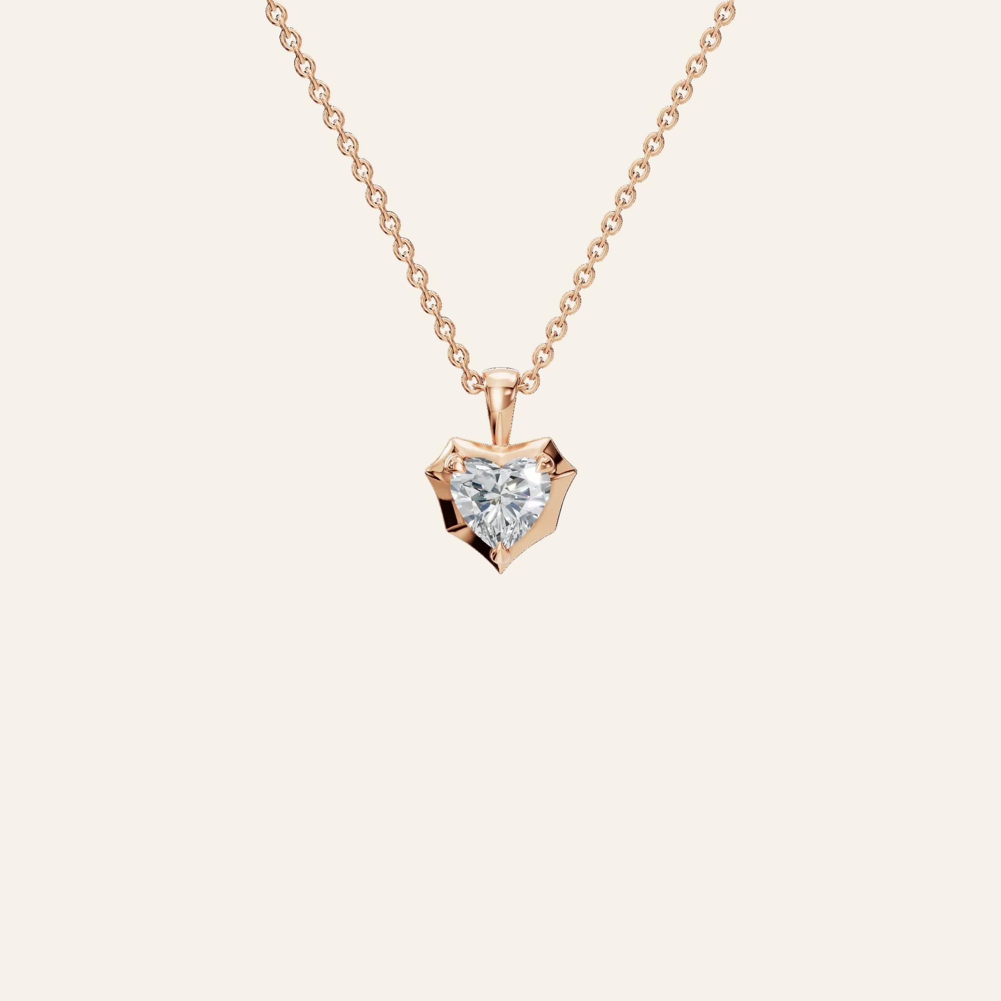 Heart Cut Diamond Pendant in Solid Gold | Lab Grown Diamond | Roomy's Jewelery (view 5)