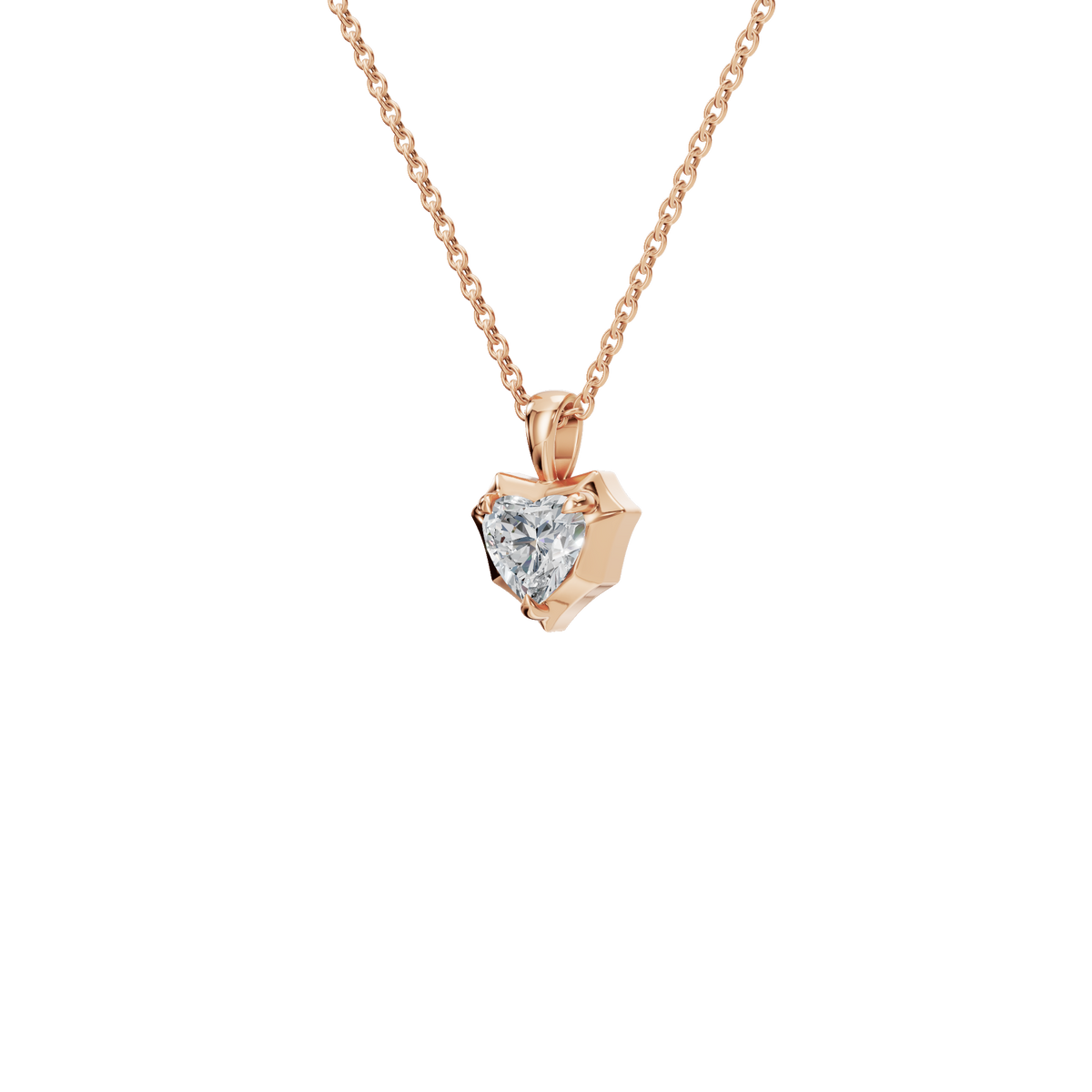 Heart Cut Diamond Pendant in Solid Gold | Lab Grown Diamond | Roomy's Jewelery (view 6)