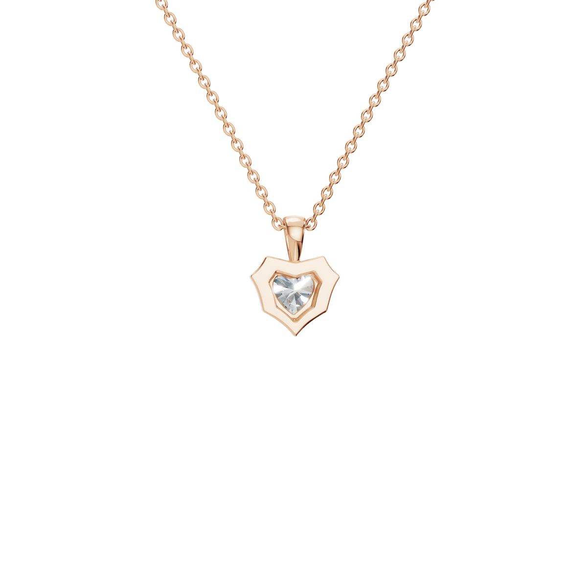 Heart Cut Diamond Pendant in Solid Gold | Lab Grown Diamond | Roomy's Jewelery (view 7)