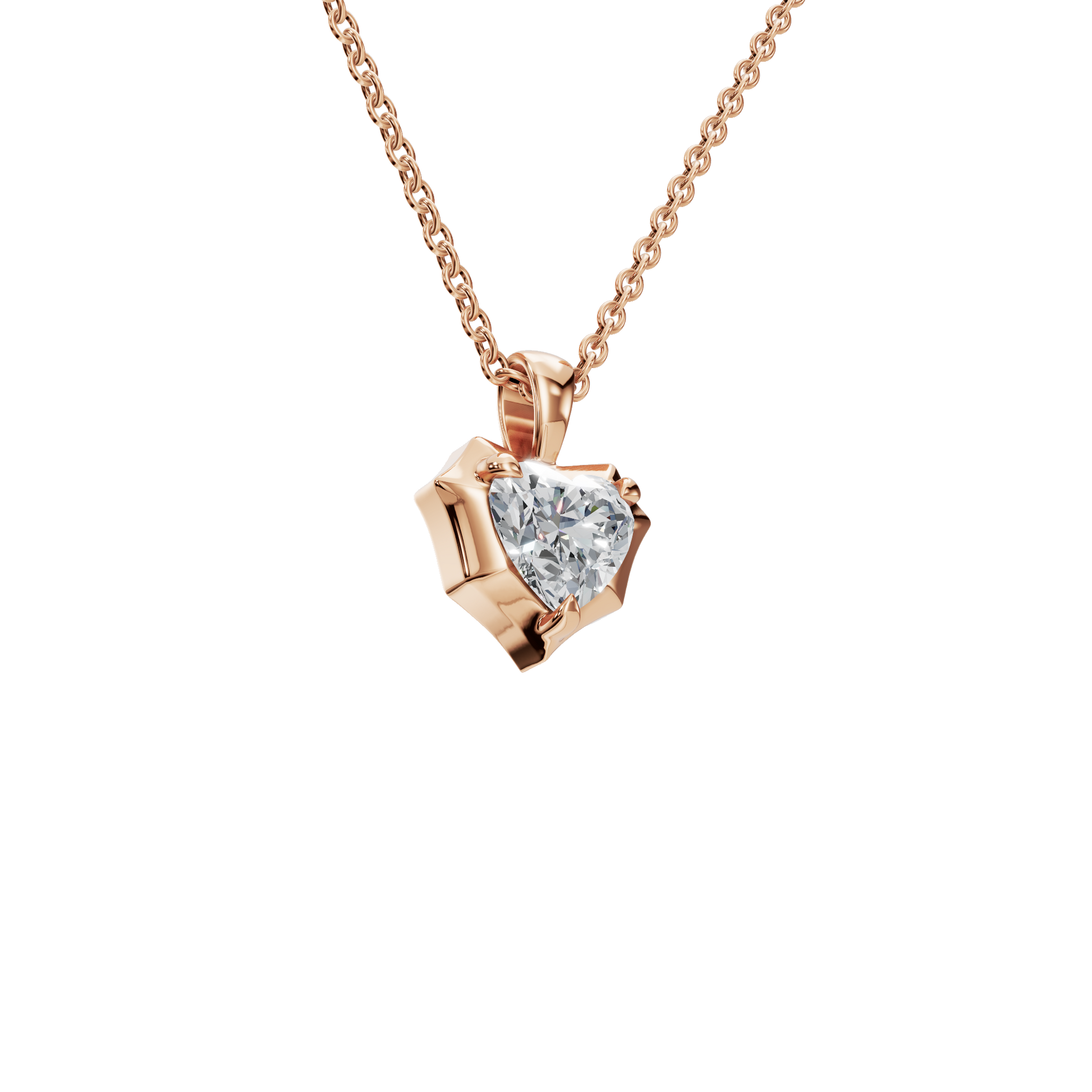 Heart Cut Diamond Pendant in Solid Gold | Lab Grown Diamond | Roomy's Jewelery (view 8)