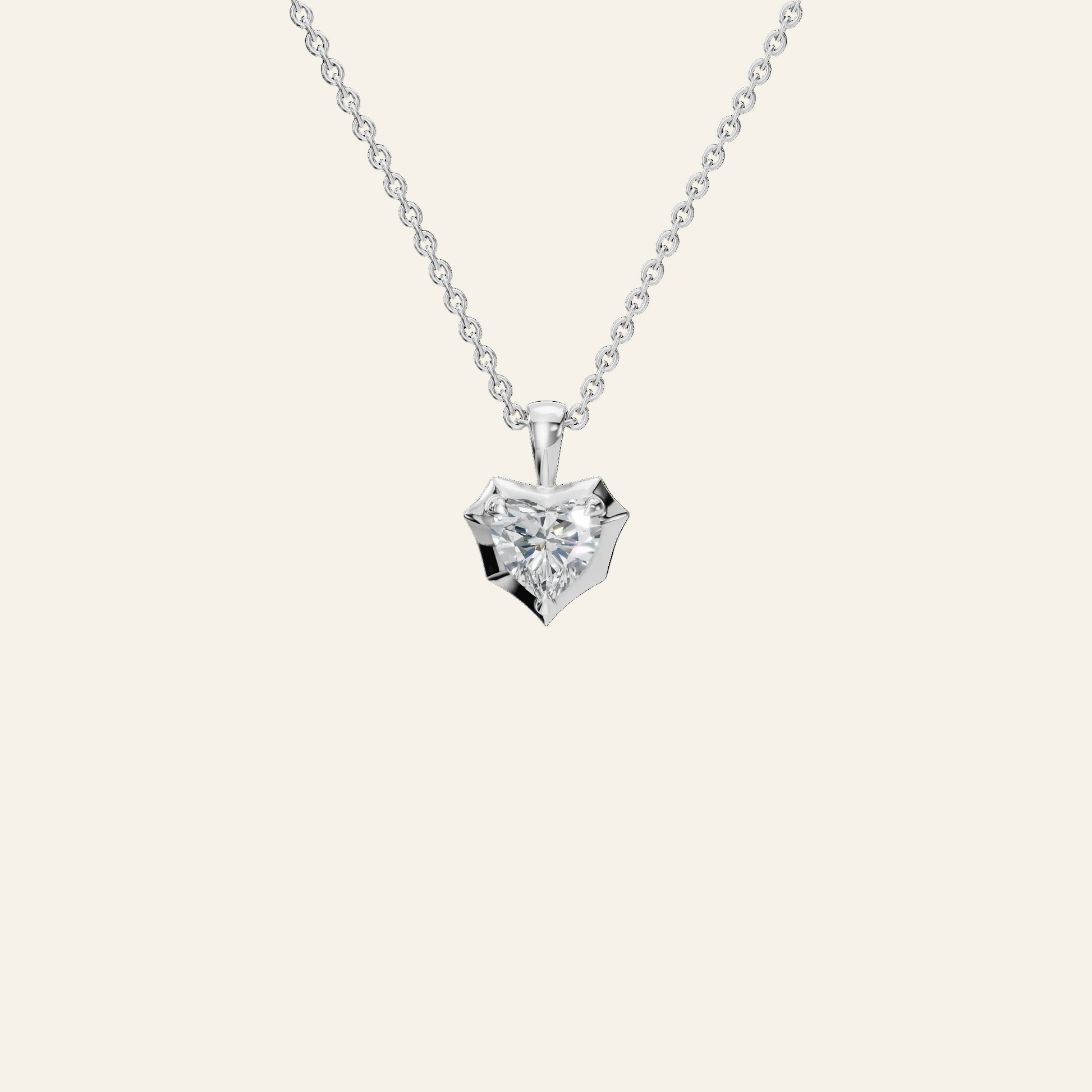 Heart Cut Diamond Pendant in Solid Gold | Lab Grown Diamond | Roomy's Jewelery (view 9)