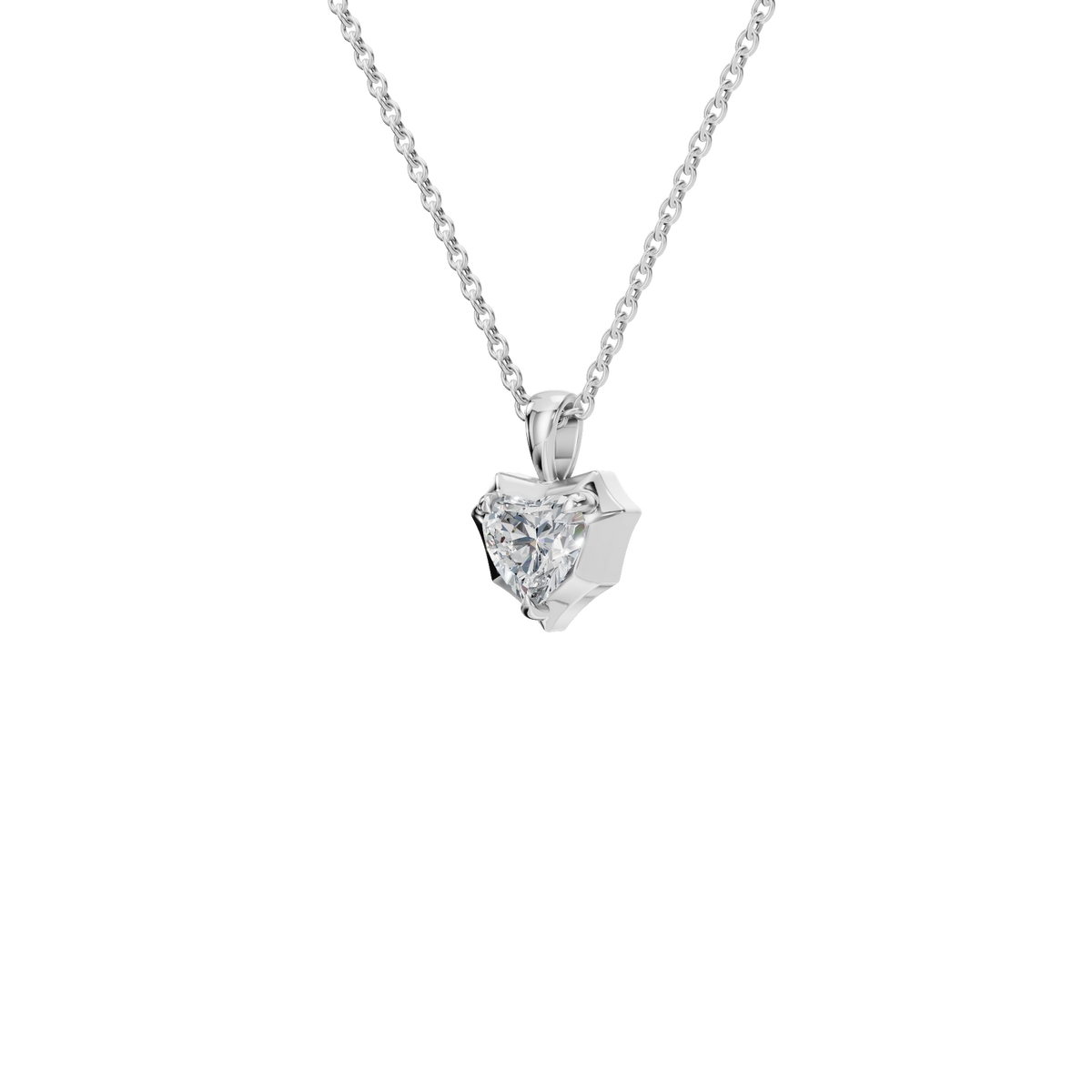 Heart Cut Diamond Pendant in Solid Gold | Lab Grown Diamond | Roomy's Jewelery (view 10)
