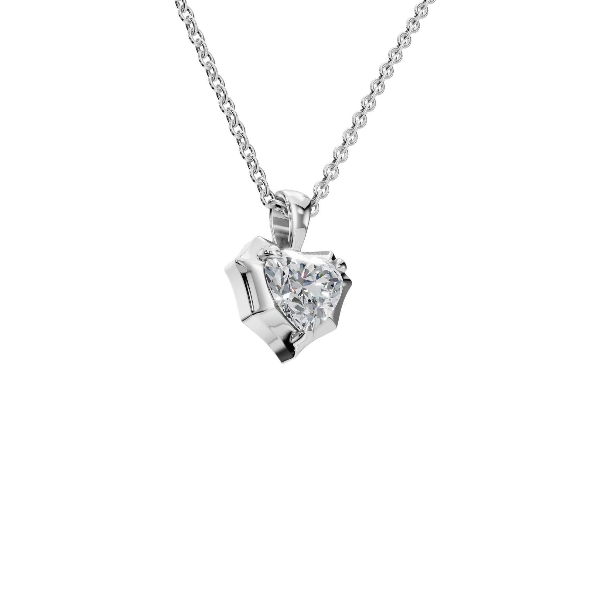 Heart Cut Diamond Pendant in Solid Gold | Lab Grown Diamond | Roomy's Jewelery (view 12)