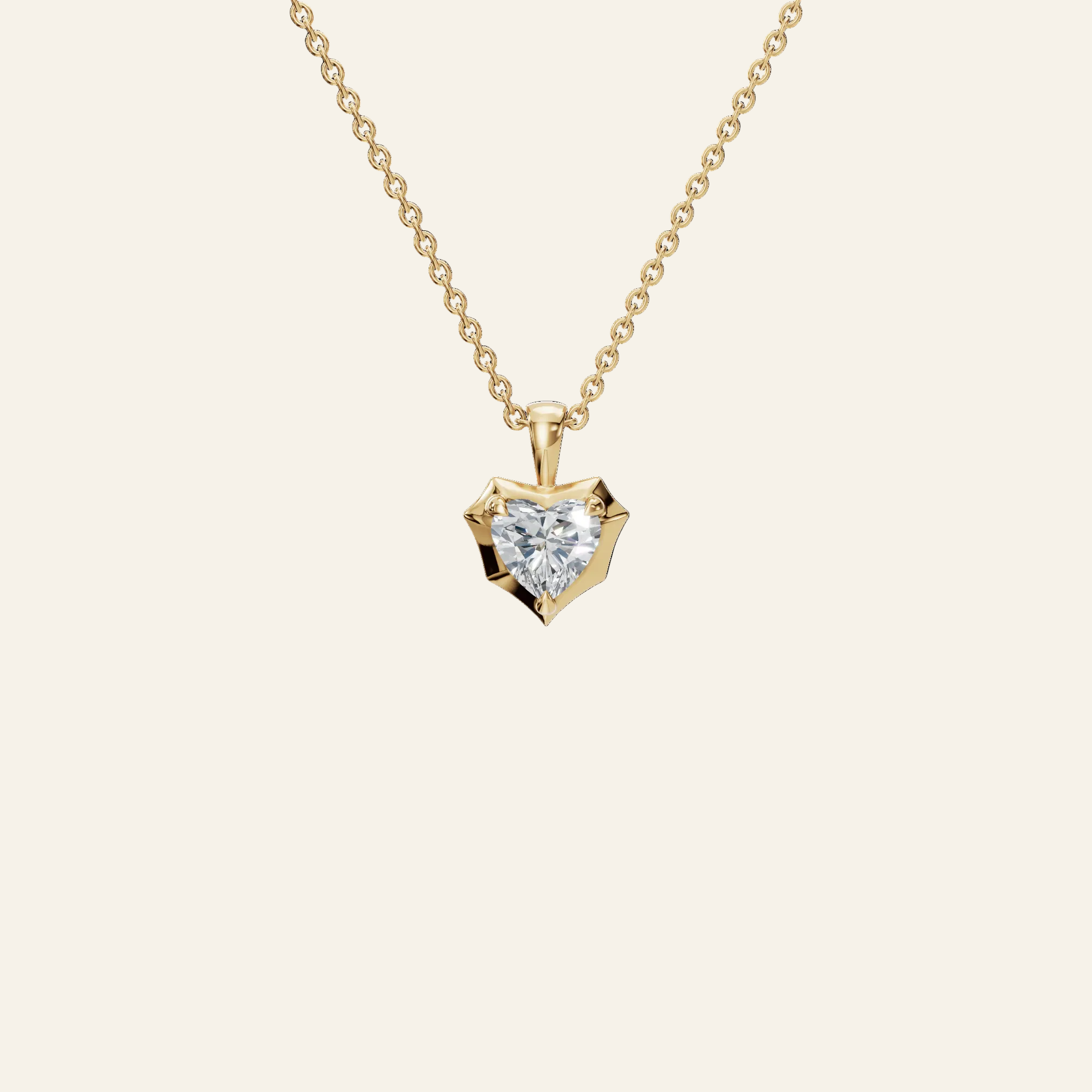 Heart Cut Diamond Pendant in Yellow Gold | Lab Grown | Roomy's Jewelery